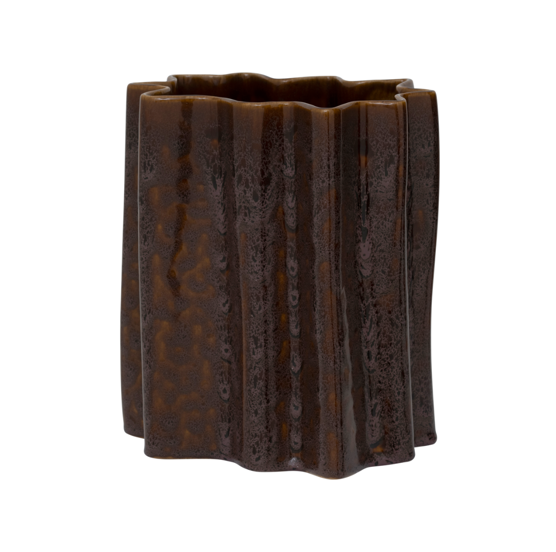 RIFF brown ceramic pot