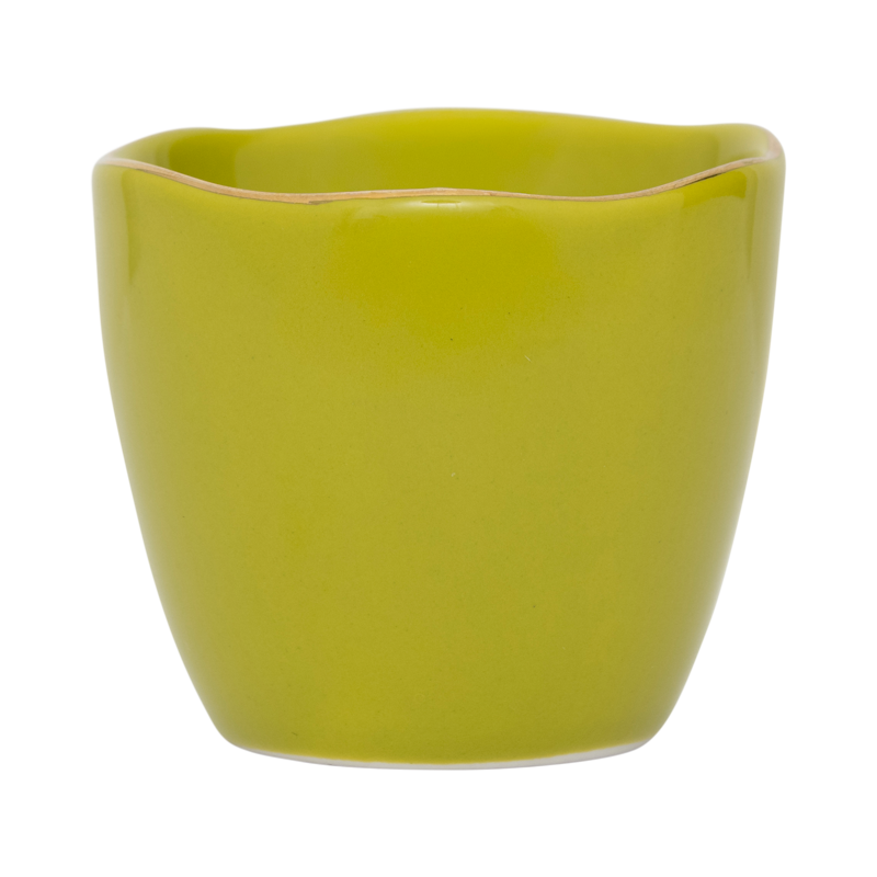 Eierbecher-Set GOOD MORNING grün mit Gold