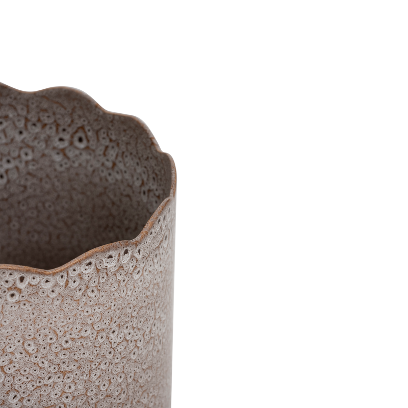 Donica keramisch RIVER bruin met wit