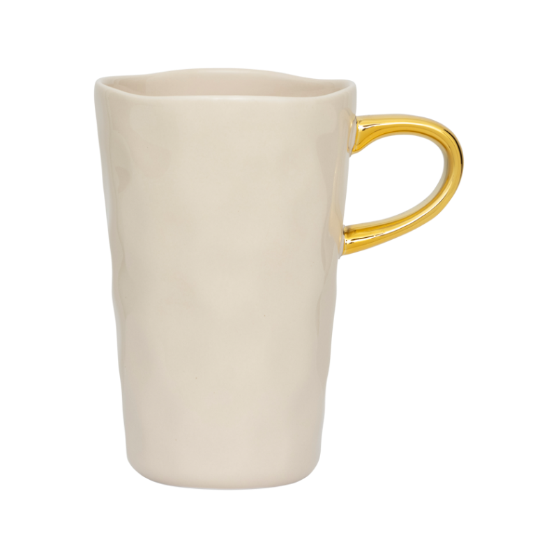 Kubek do latte GOOD MORNING kremowy ze złotym – Urban Nature Culture