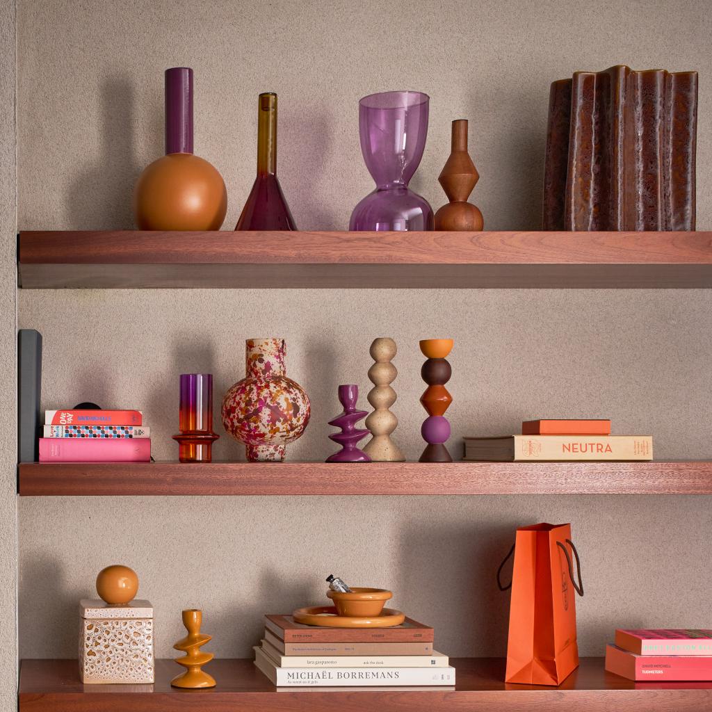 Glasvase MUNTER orange mit lila