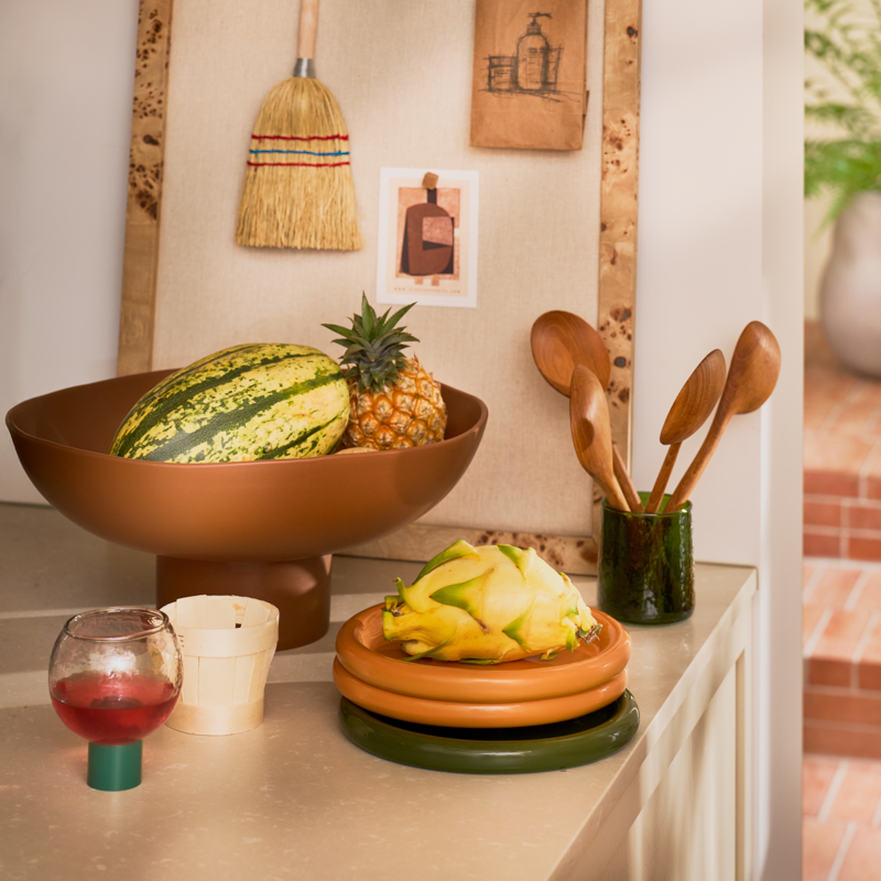 HAMMERED green glass tumbler