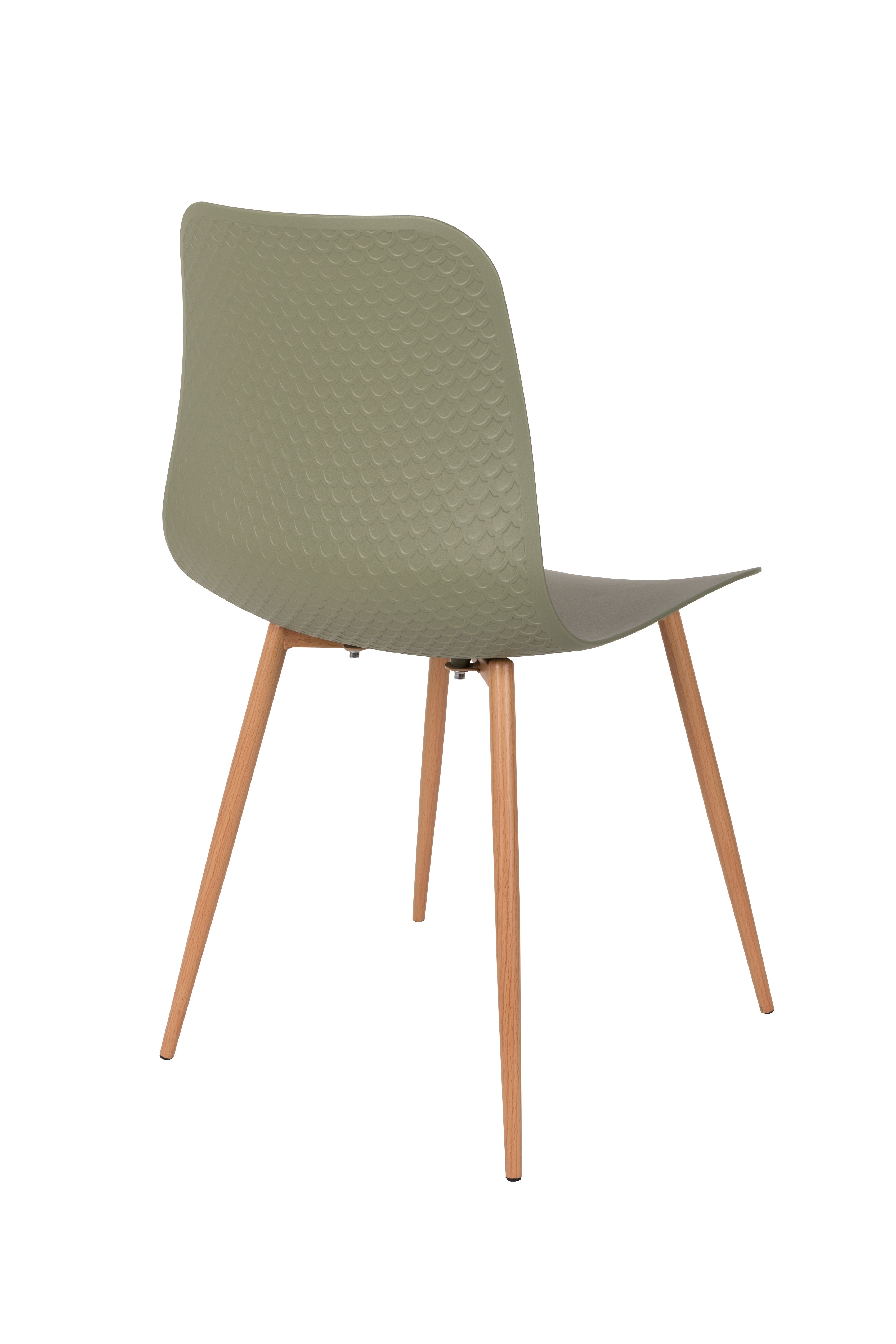 Stoel LEON groen met houten basis