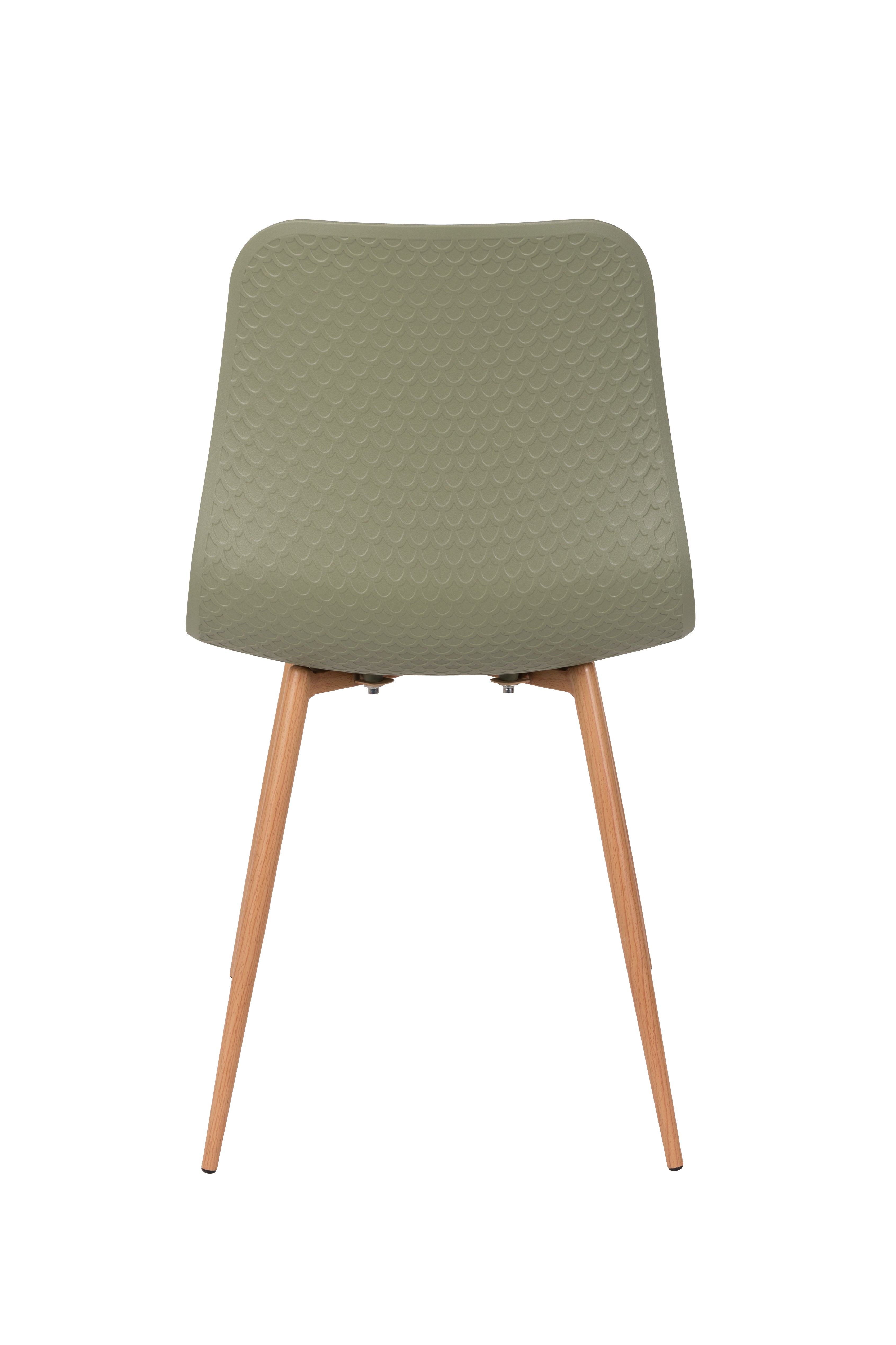 Stoel LEON groen met houten basis