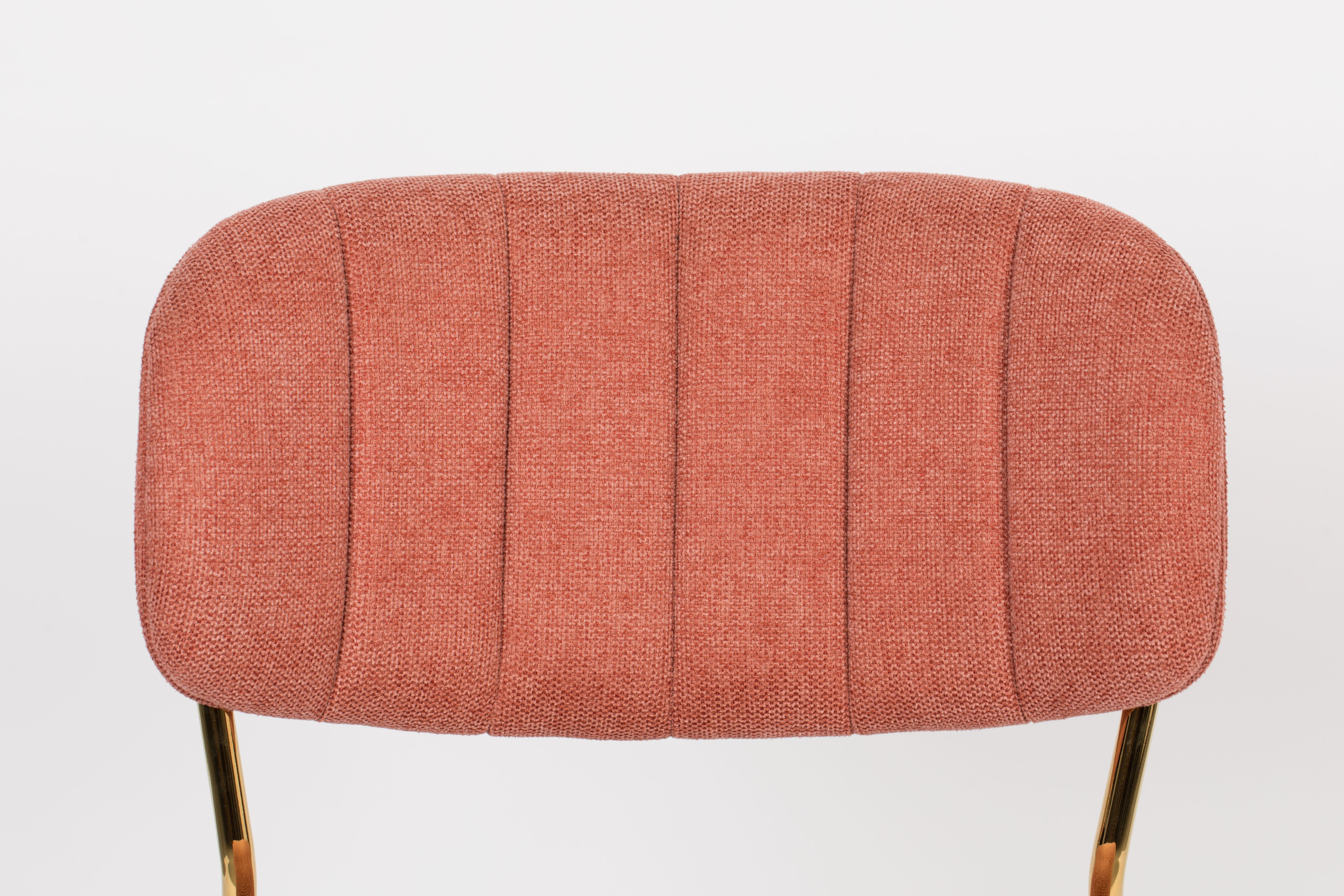 Stoel JOLIEN roze met gouden basis