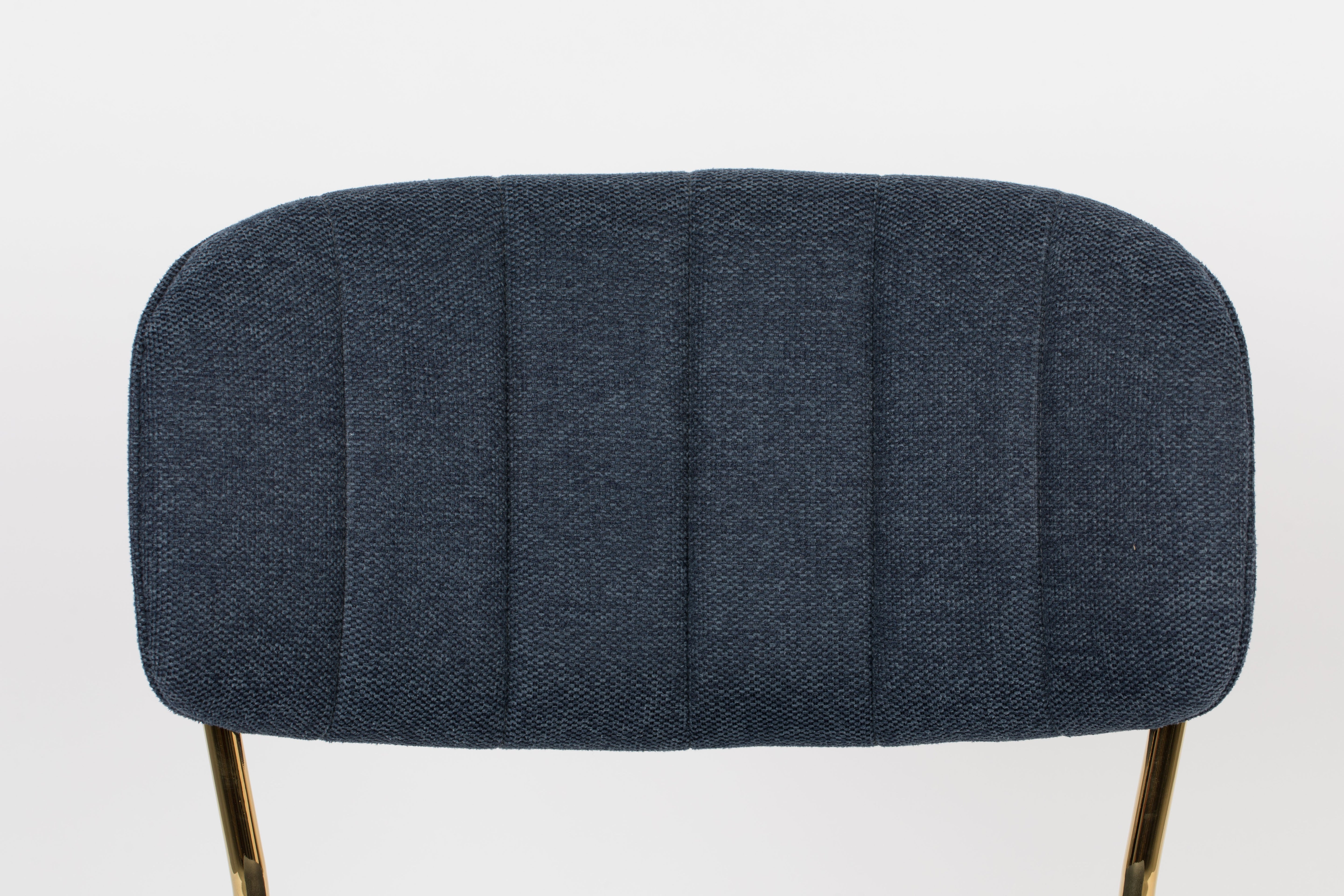 Jolien Dark blue chair with a golden base