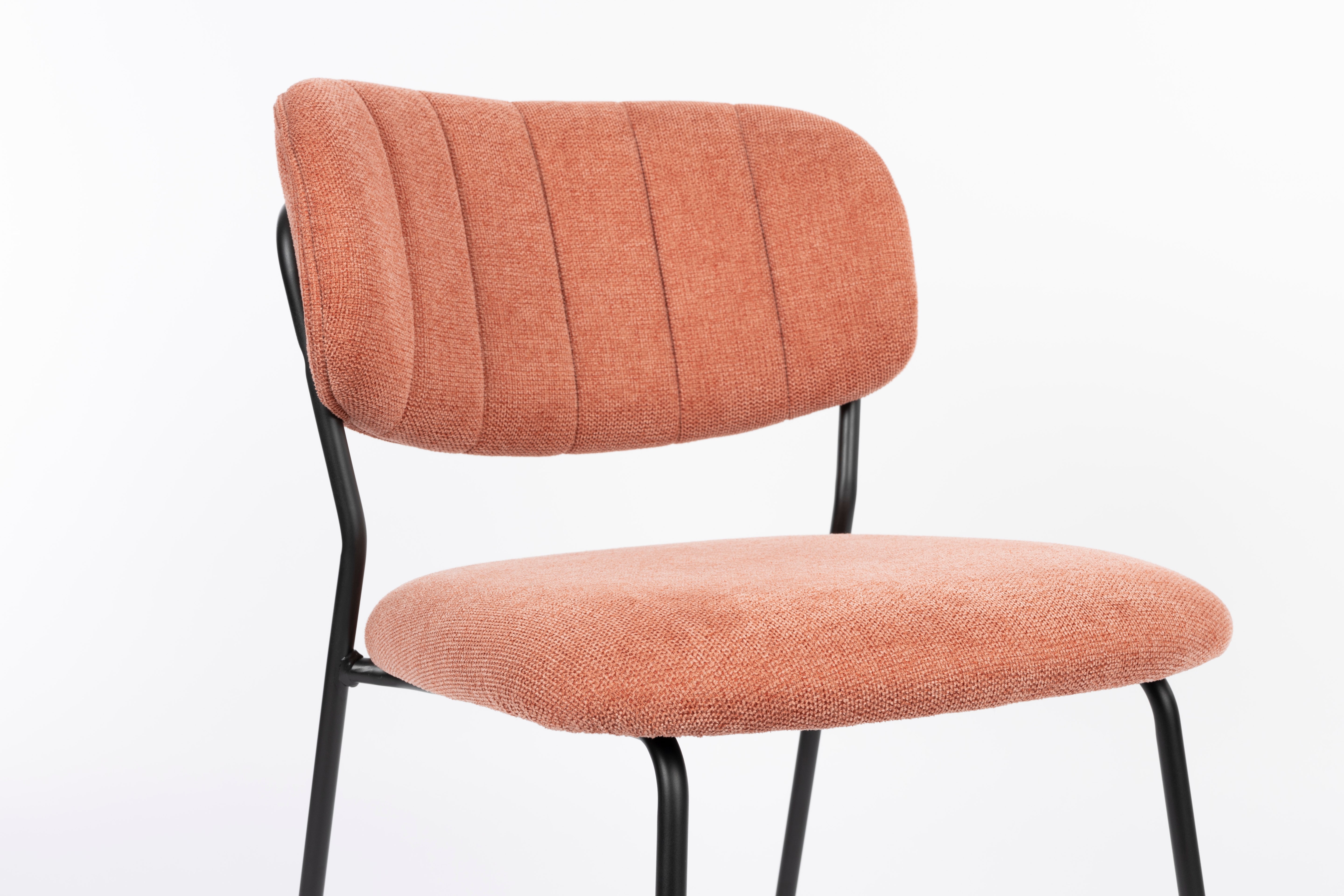 Stoel JOLIEN zalmroze met zwarte basis