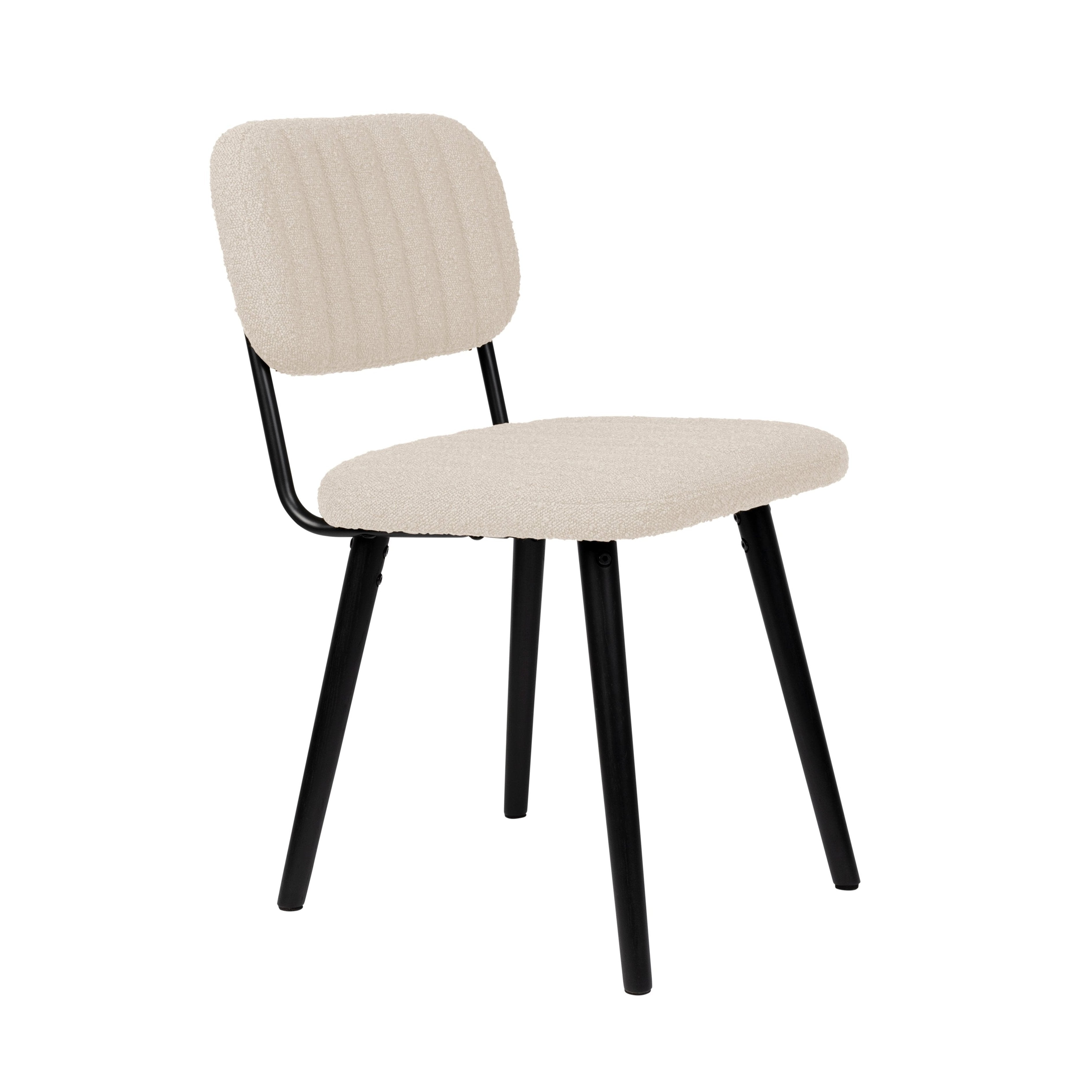 Krzesło JAKE boucle złamana biel – White Label Living