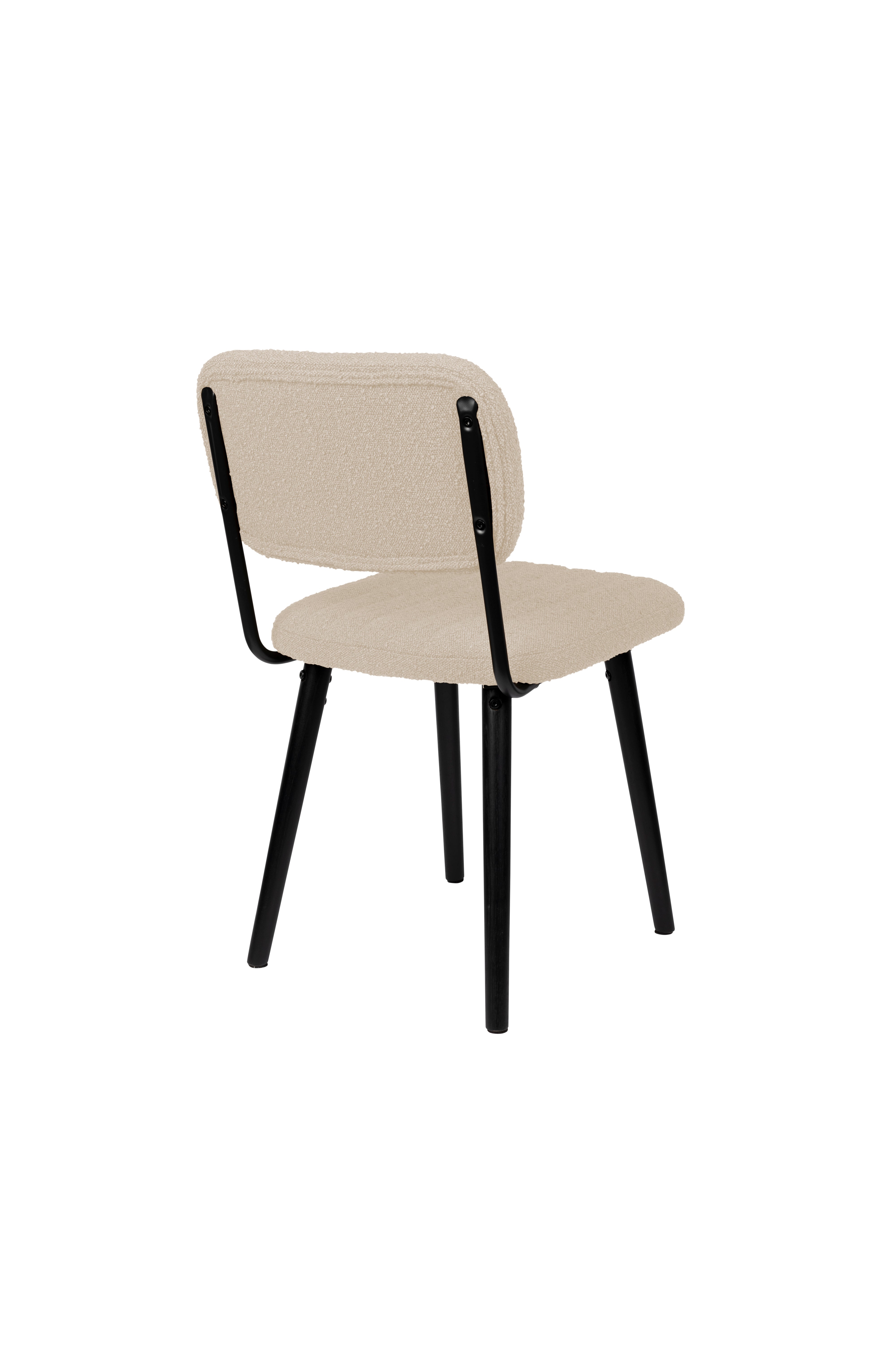Krzesło JAKE boucle złamana biel – tkanina bouclé, White Label Living