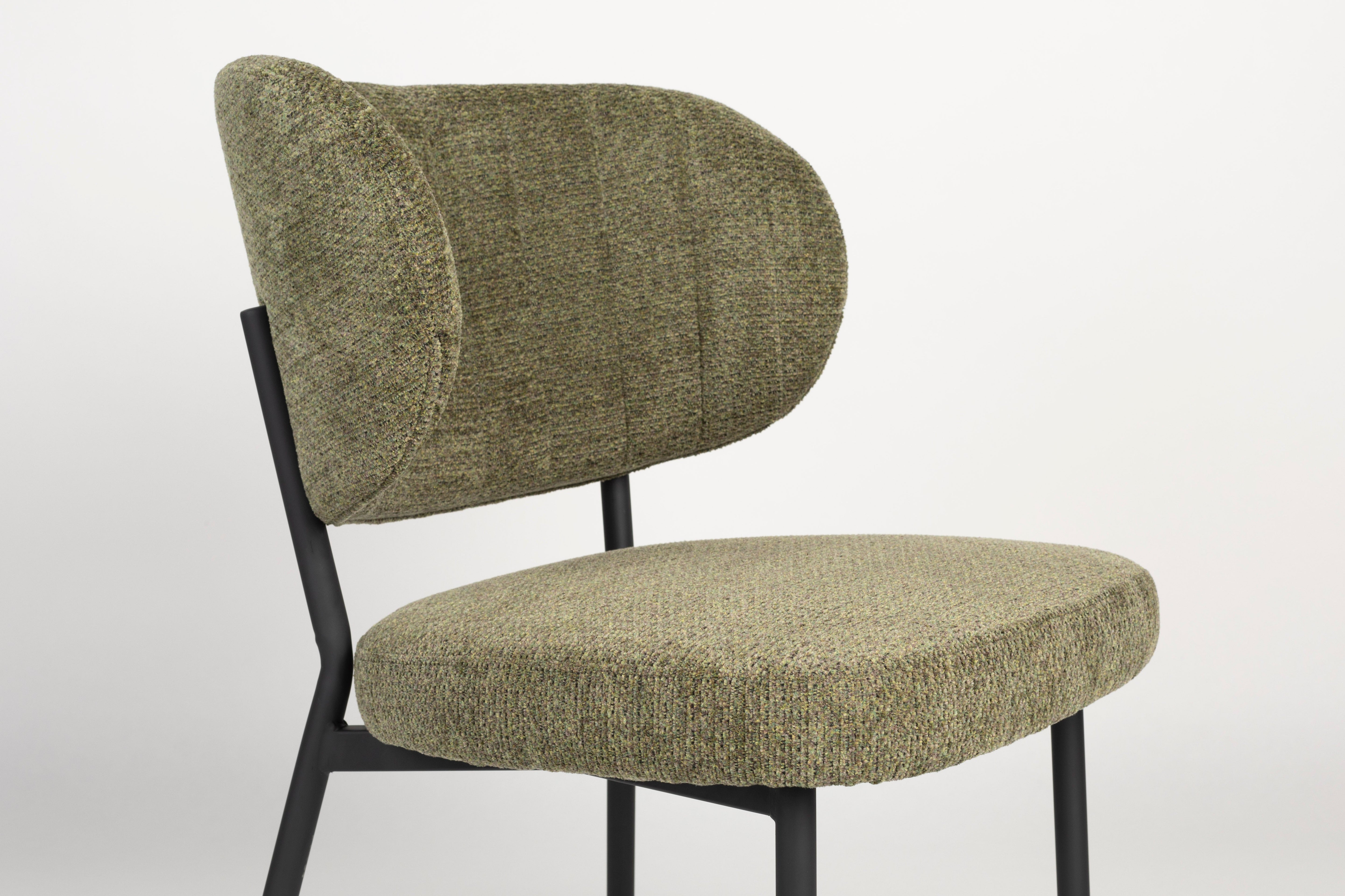 Sanne olive chair with a black base