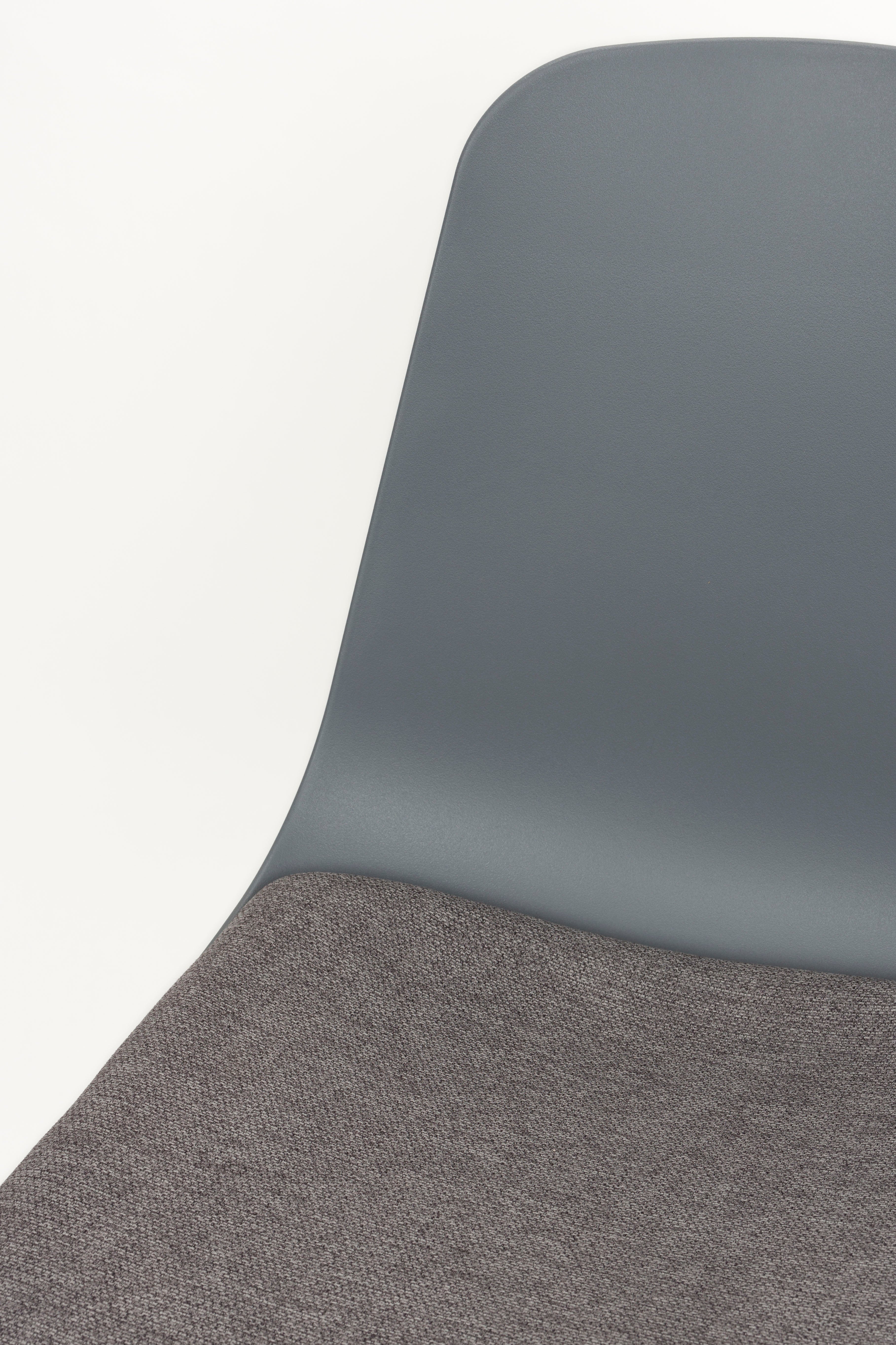 JEFFREY chair with upholstered seat gray