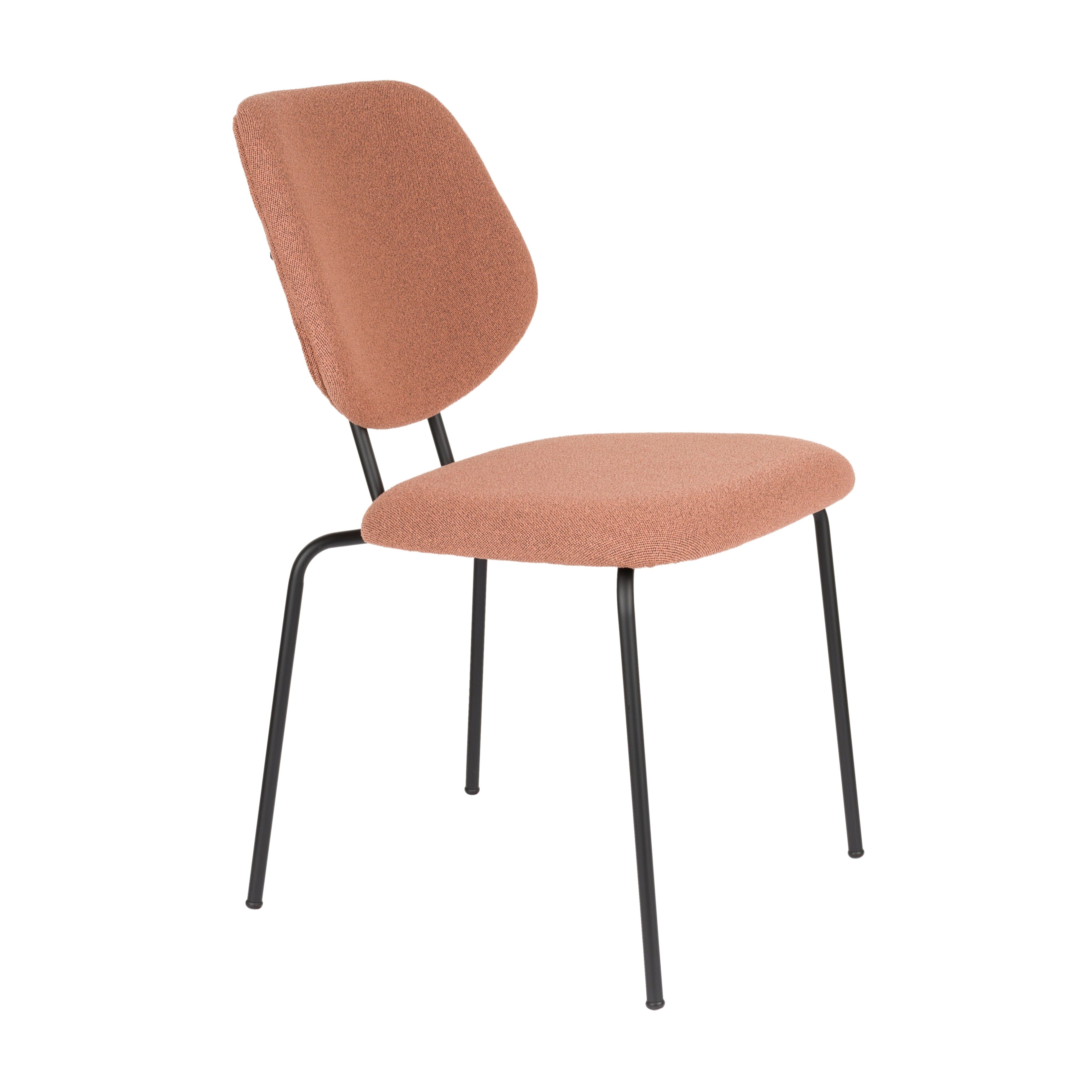 Stuhl ZELO lachsrosa mit schwarzem Gestell