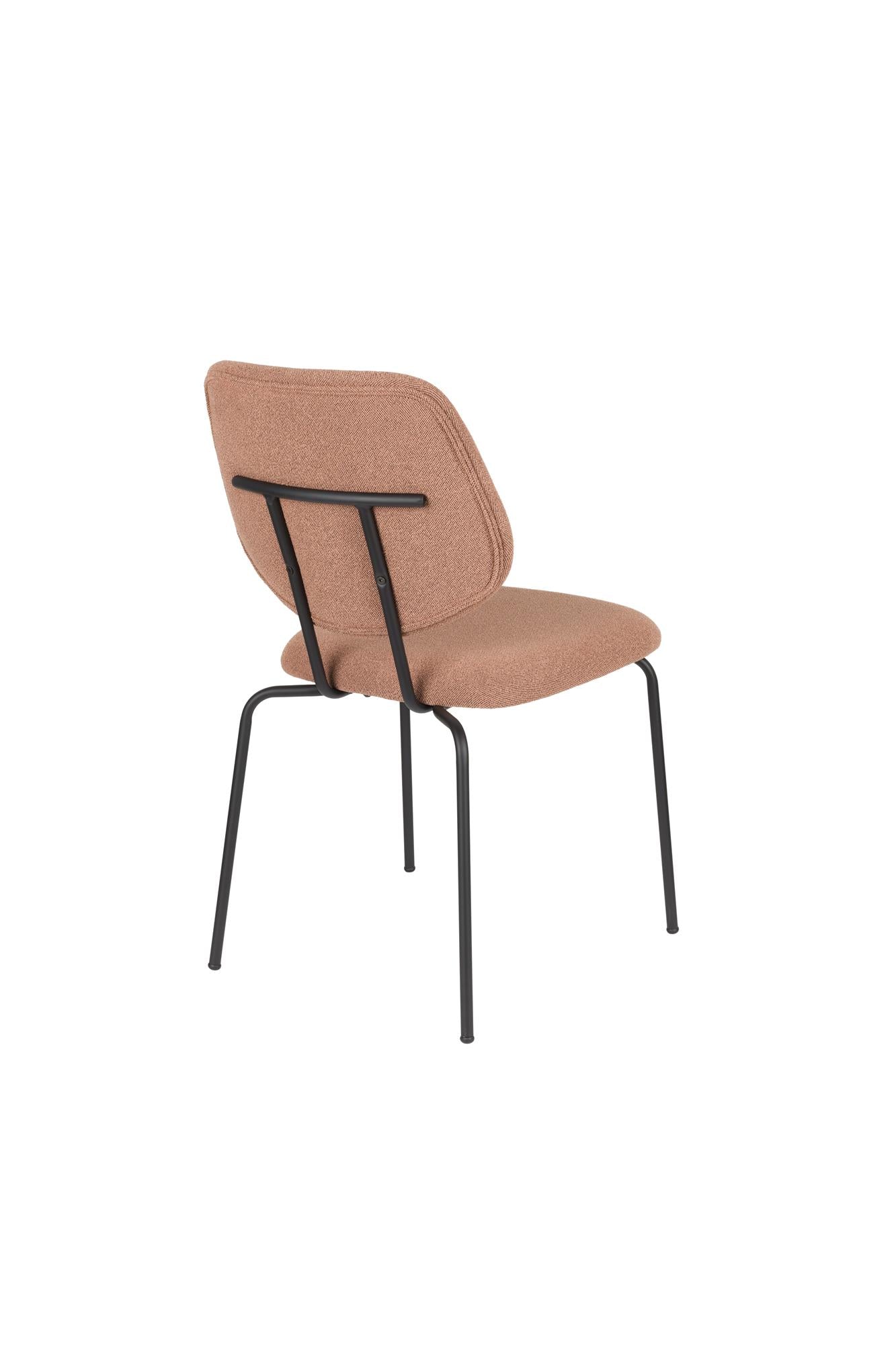 Stuhl ZELO lachsrosa mit schwarzem Gestell