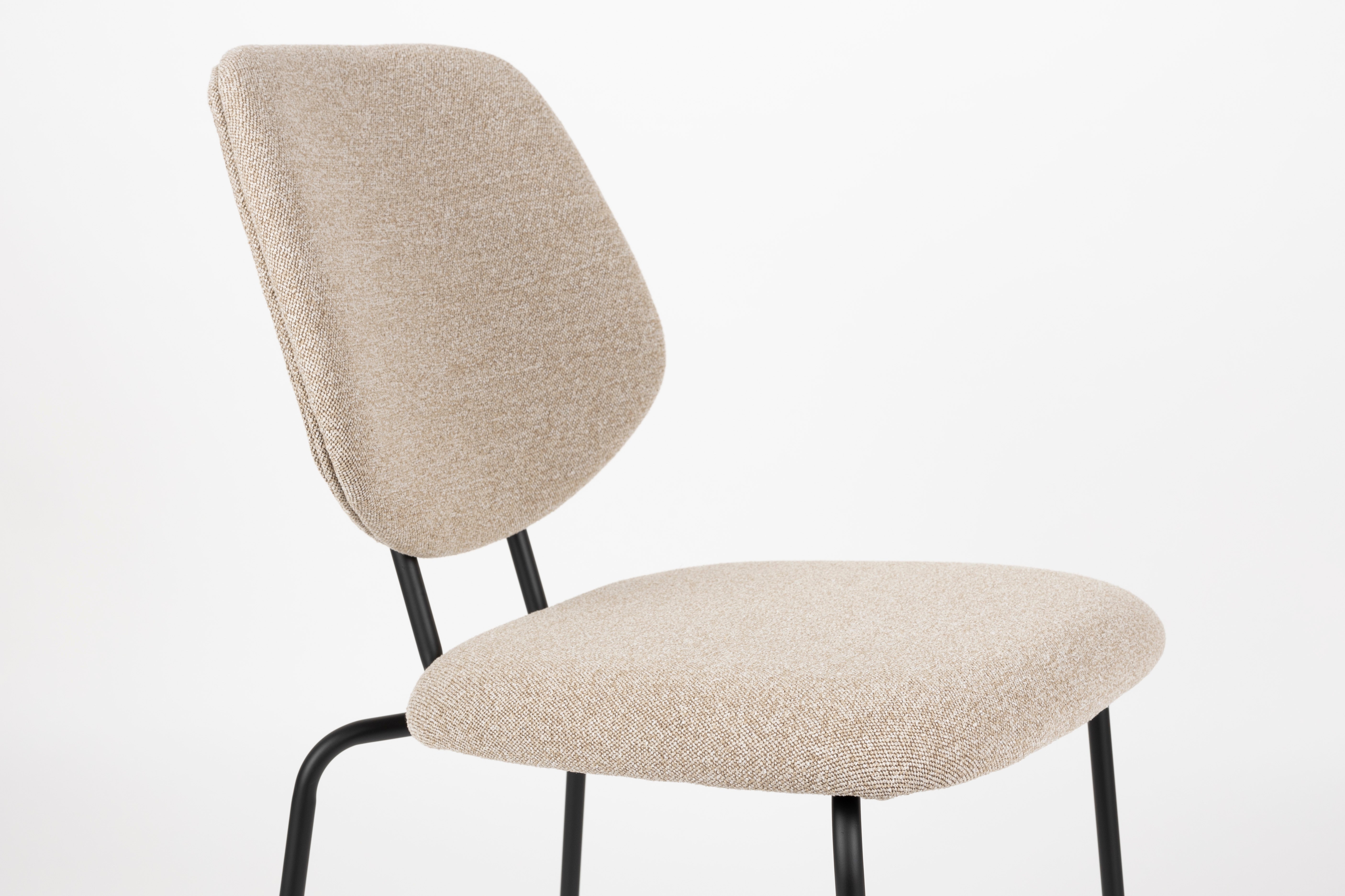 Stuhl ZELO beige mit schwarzem Gestell