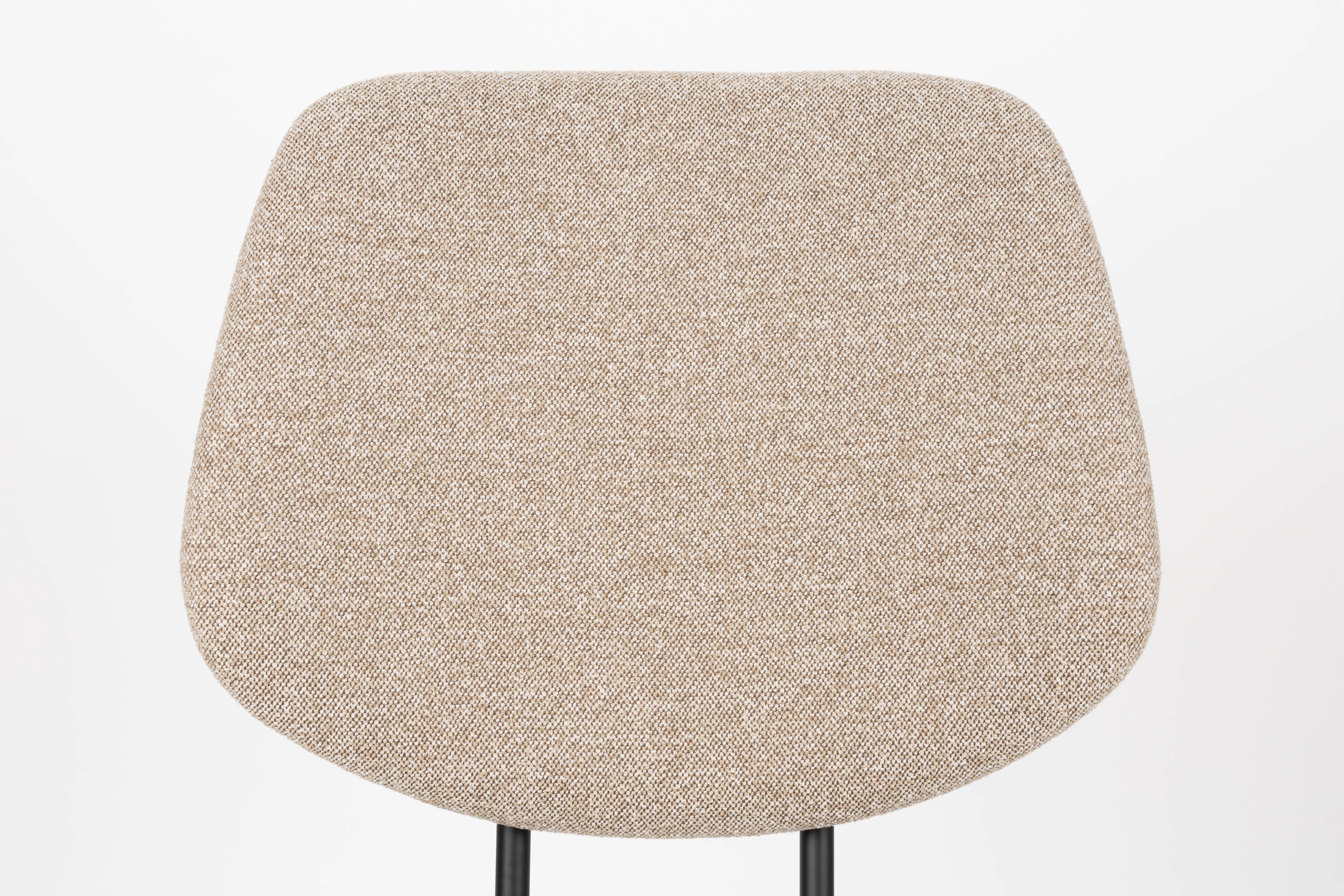 Stuhl ZELO beige mit schwarzem Gestell