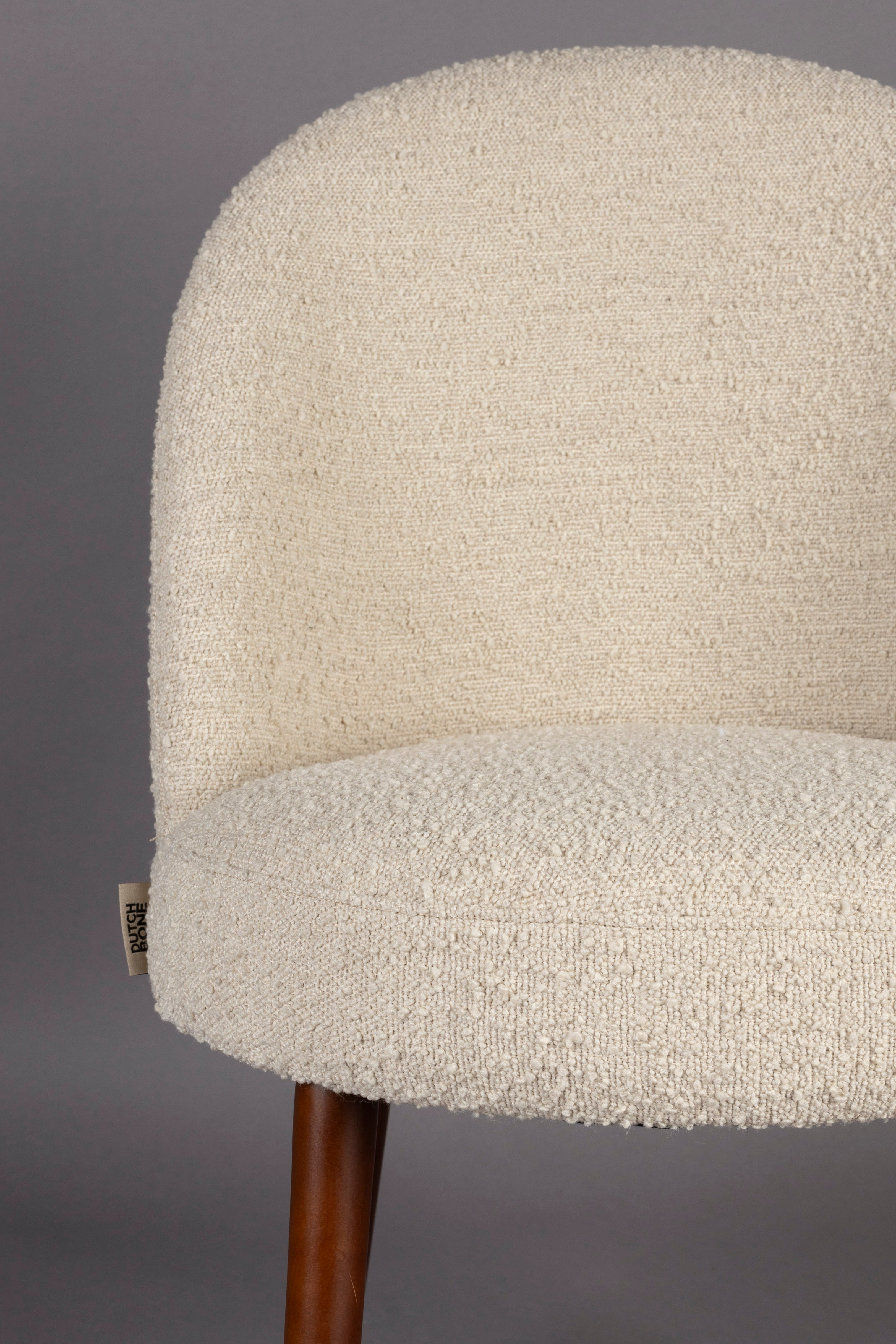 Stoel BARBARA beige met houten basis