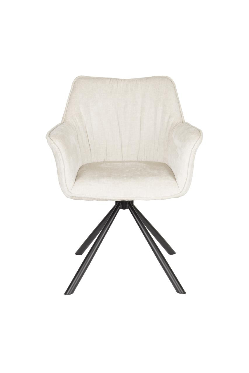 Stuhl KODAK hellbeige mit schwarzem Gestell