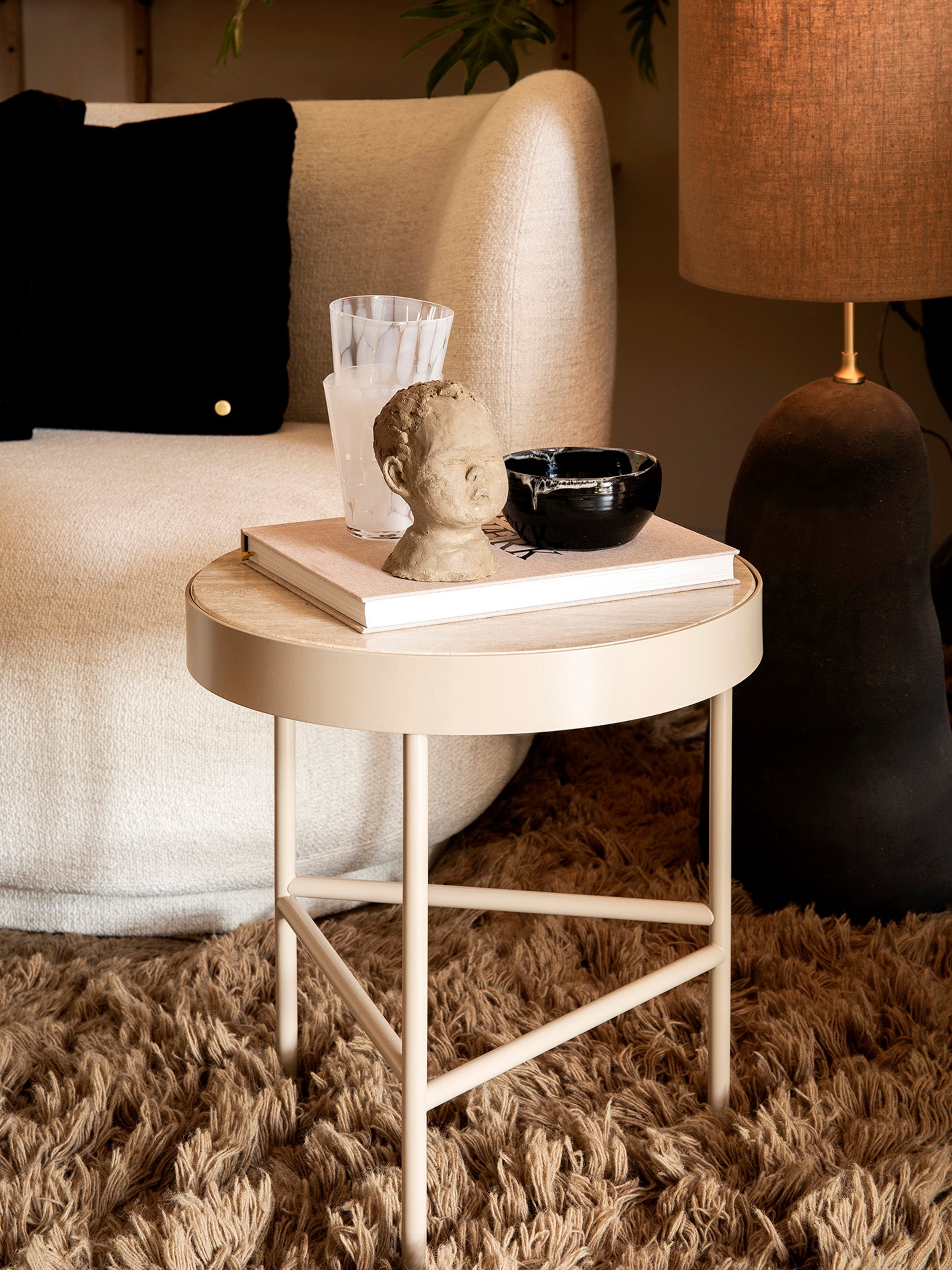 Bijzettafel TRAVERTINE beige travertijn