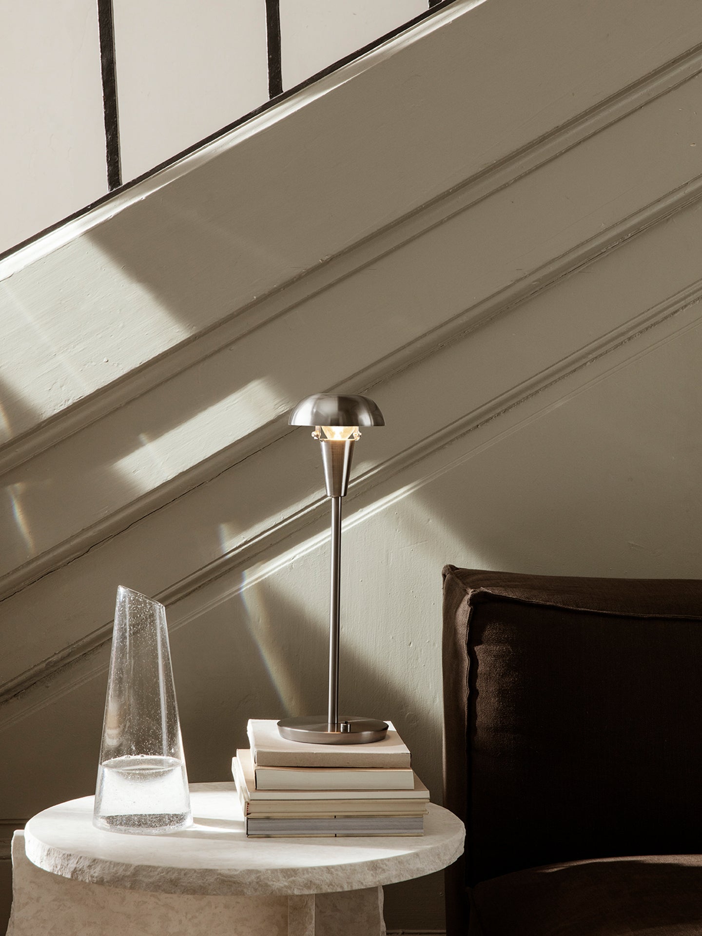 Lampa stołowa TINY srebrny – styl industrialny