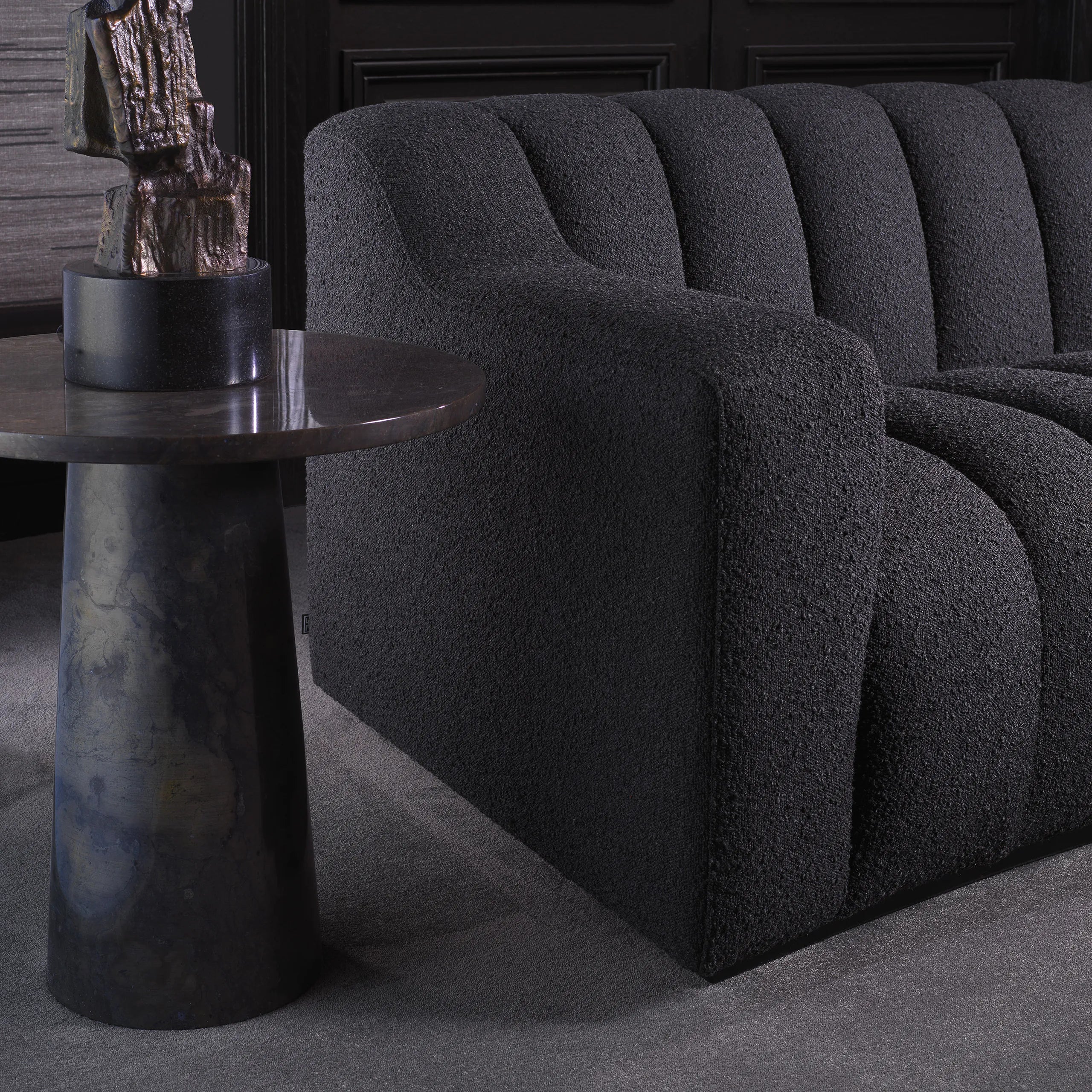 TERRY Side Table Dark Gray Marble