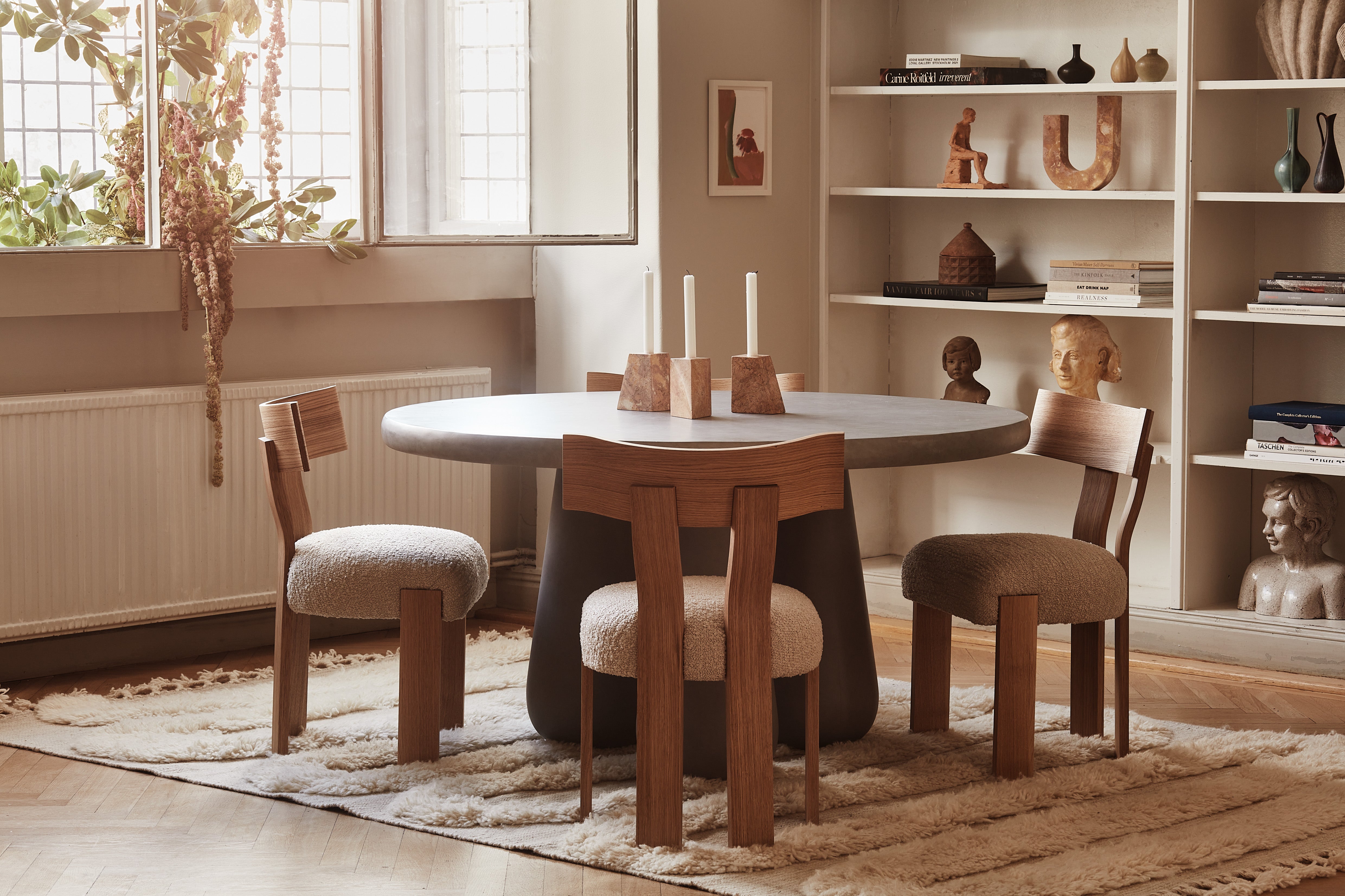 Set van kaarsenhouders PYRAMIDE oranje marmer