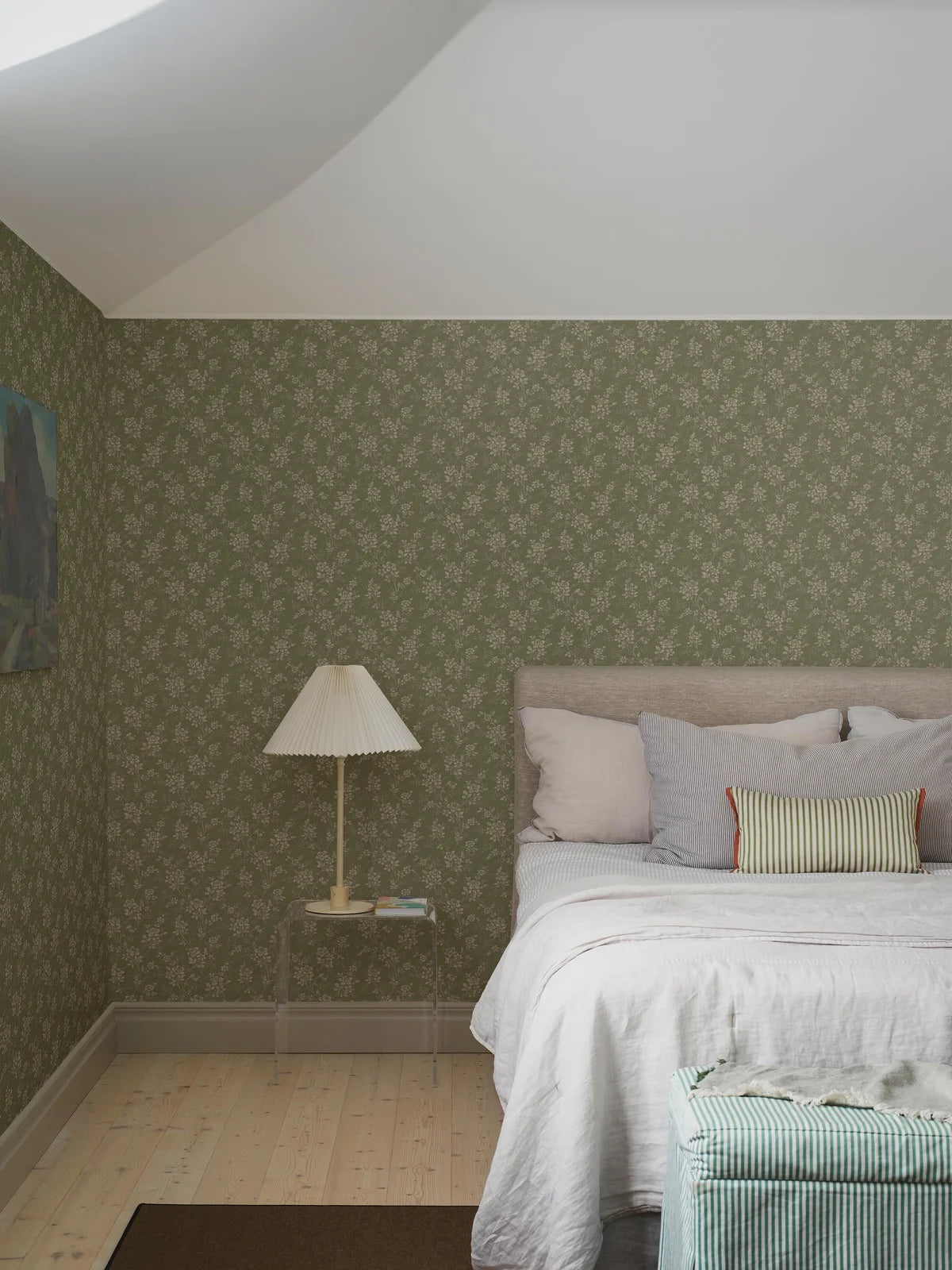 Behang met een bloemenpatroon HIP ROSE groen