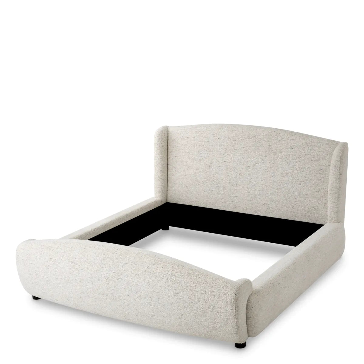 Gestoffeerd bed MELLORY wit melange