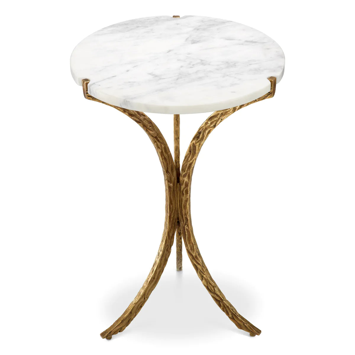 Emmeline Side Table Marmor Top mit alter goldener Basis