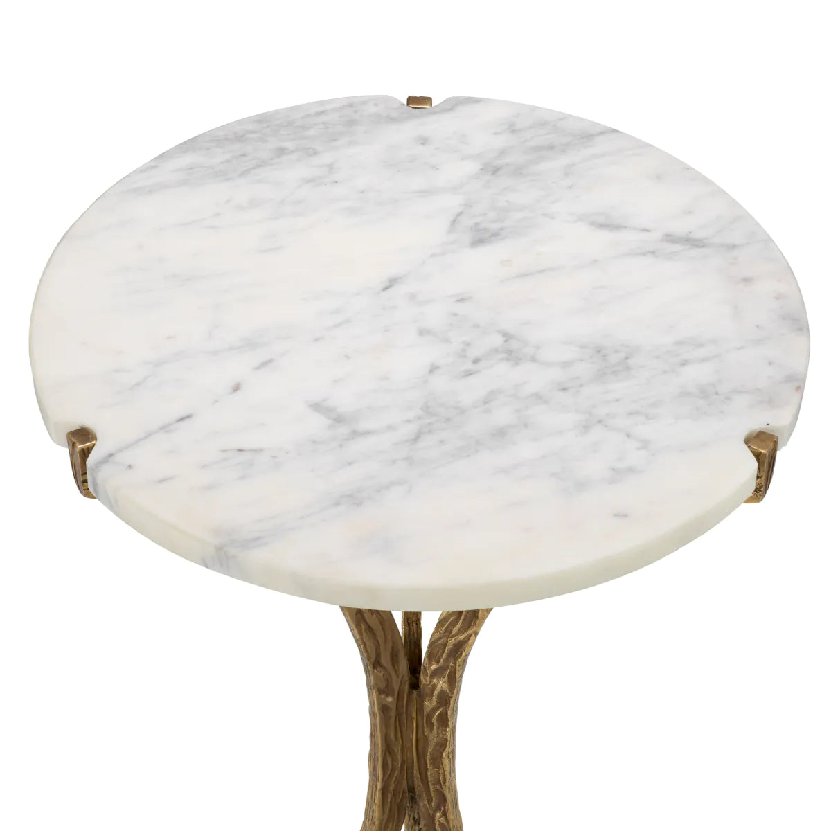 Emmeline Side Table Marmor Top mit alter goldener Basis