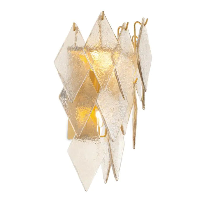 Rhombus Wandlampe transparentes Glas