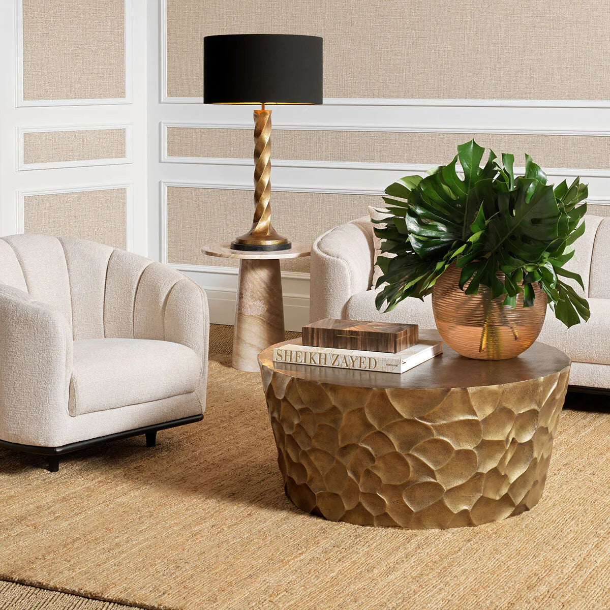 Antiek gouden FIORENTINO salontafel