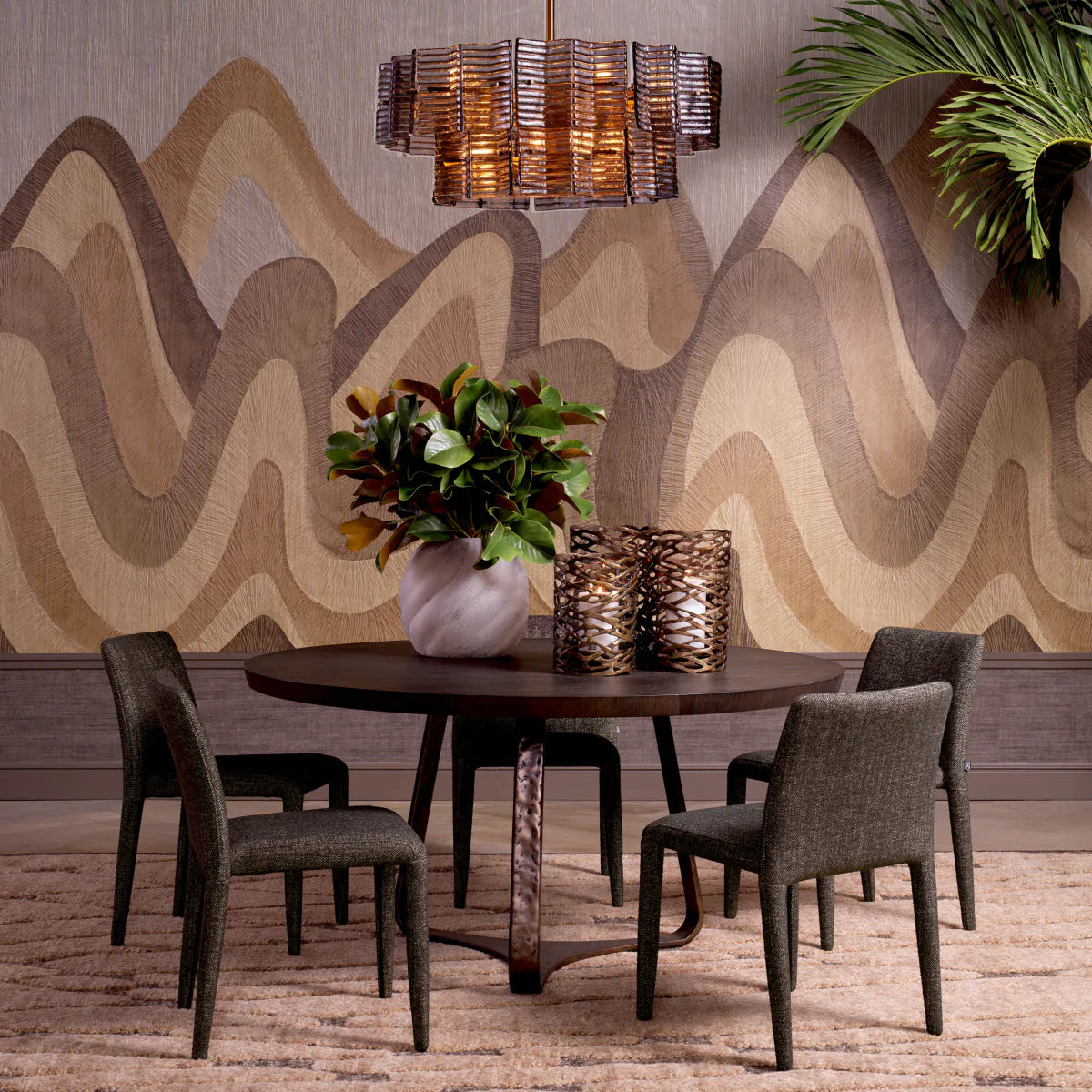 Kroonluchter SILVANO met rookglas