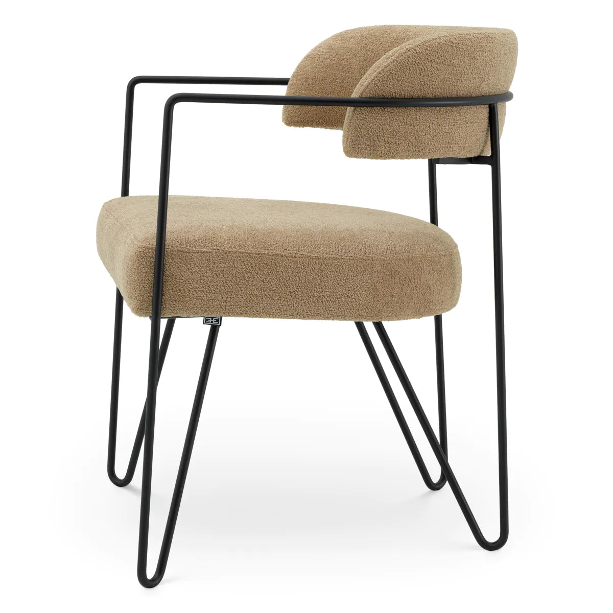 Stoel GIUSEPPE beige met zwarte basis