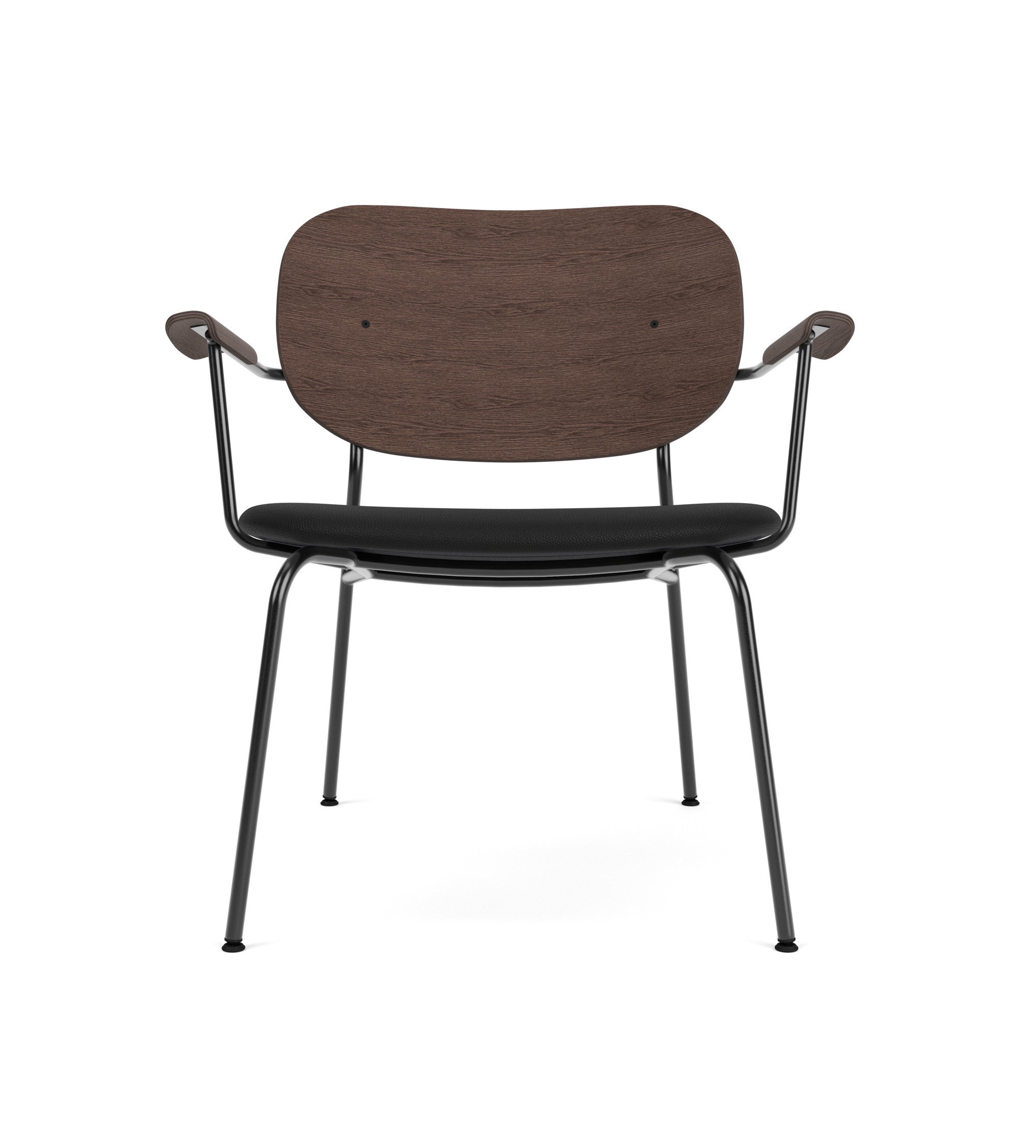 Black CO Armchair with Dark Oak Backrest