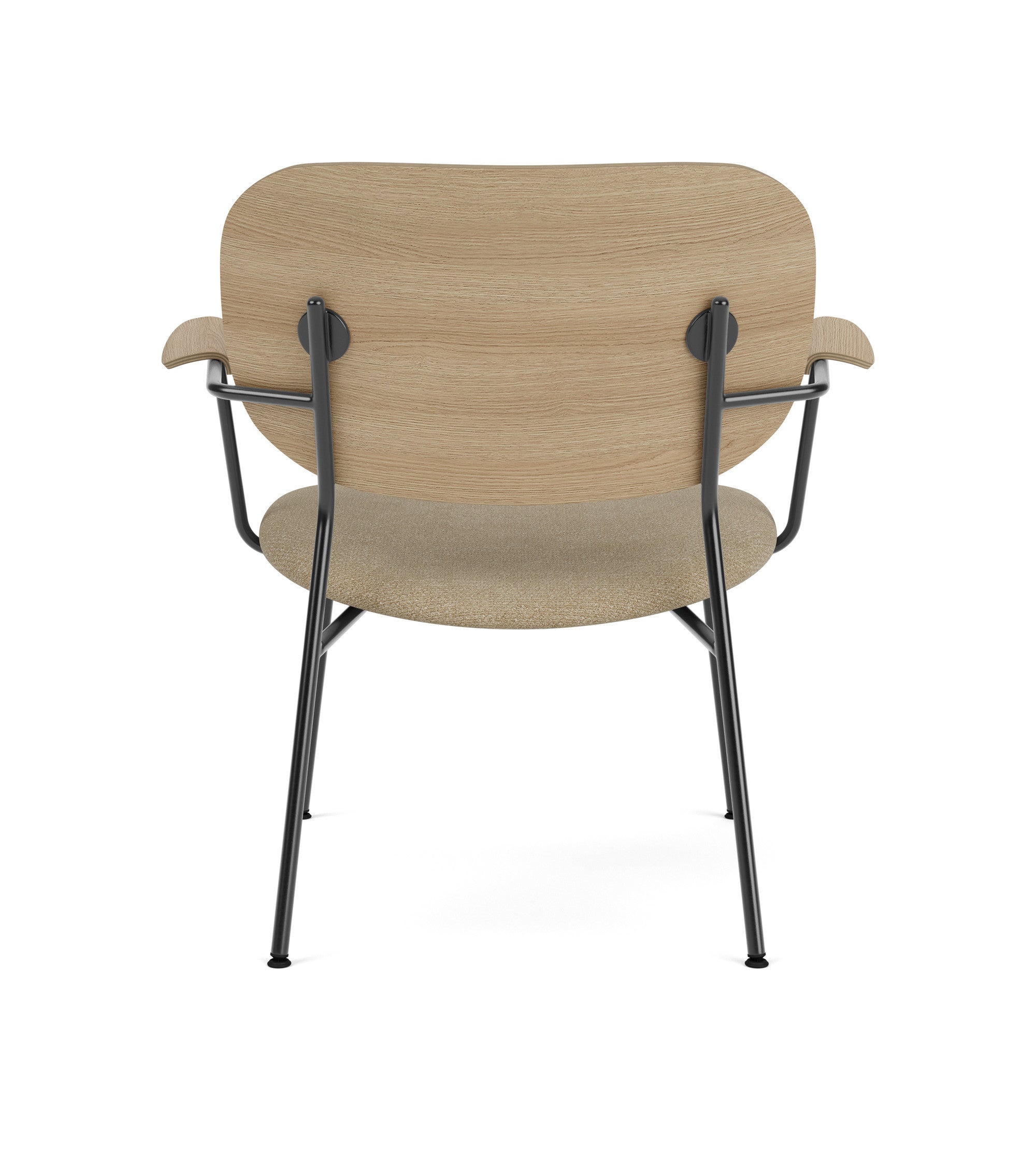 Sessel CO in hellbeige mit Rückenlehne aus Eiche