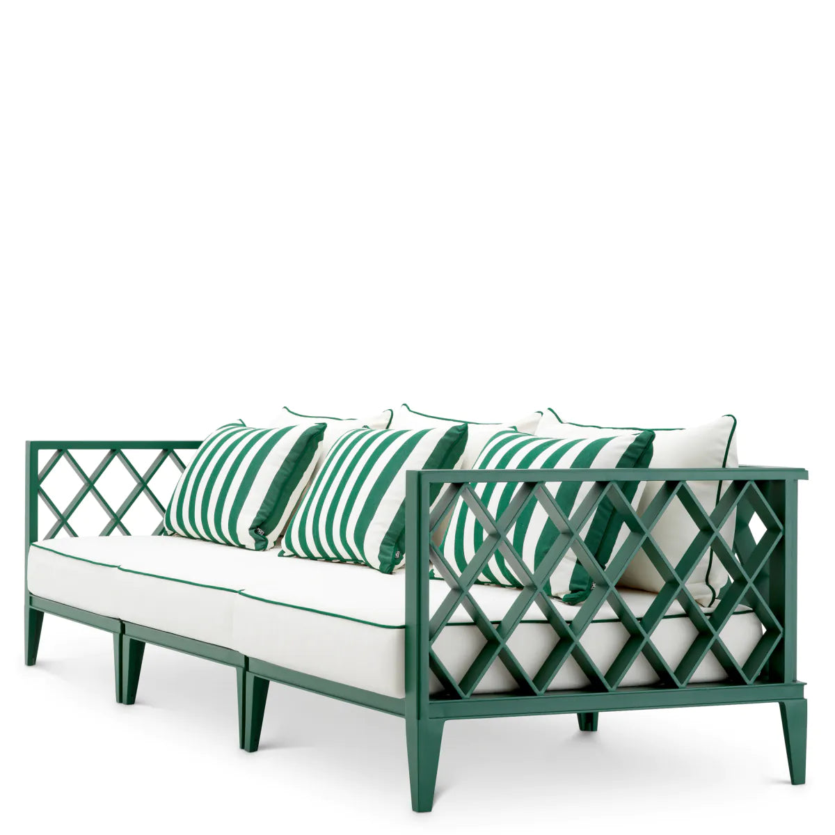 3-seater outdoor sofa OCEAN CLUB green with broken white