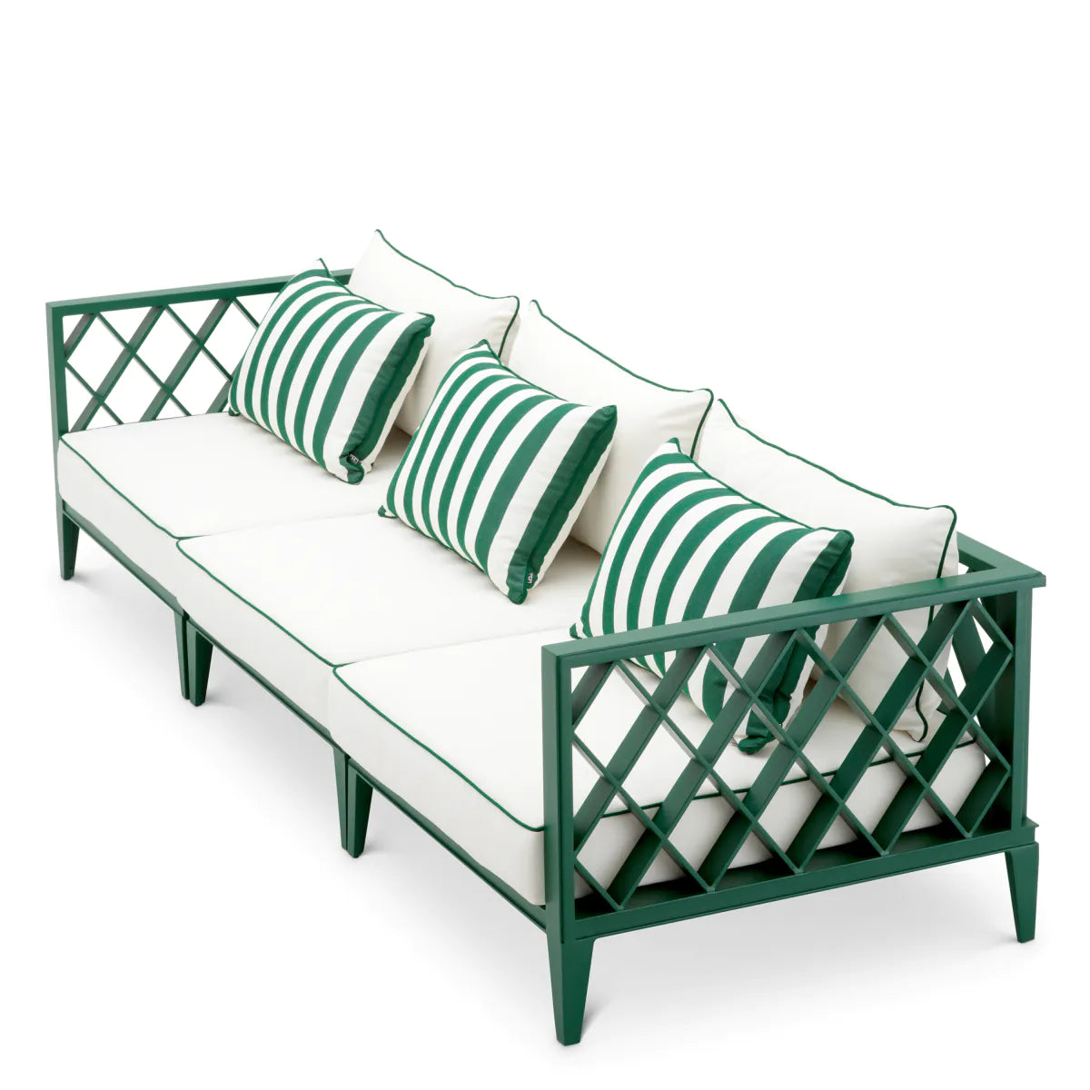 3-seater outdoor sofa OCEAN CLUB green with broken white