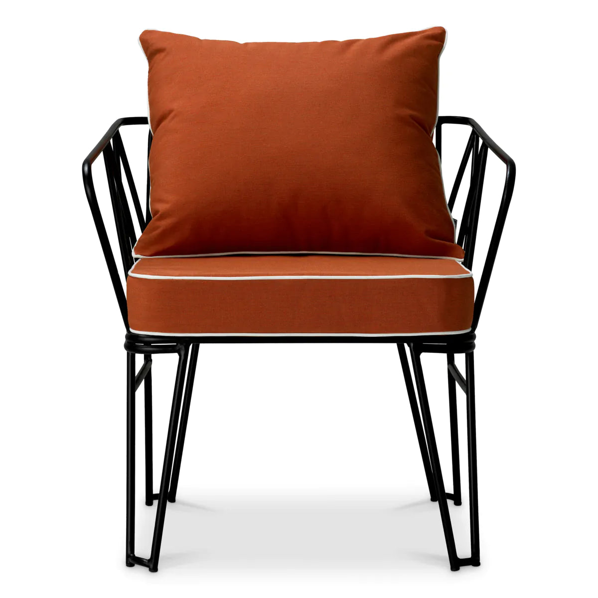 Buitenfauteuil CLIFTON oranje met zwarte basis