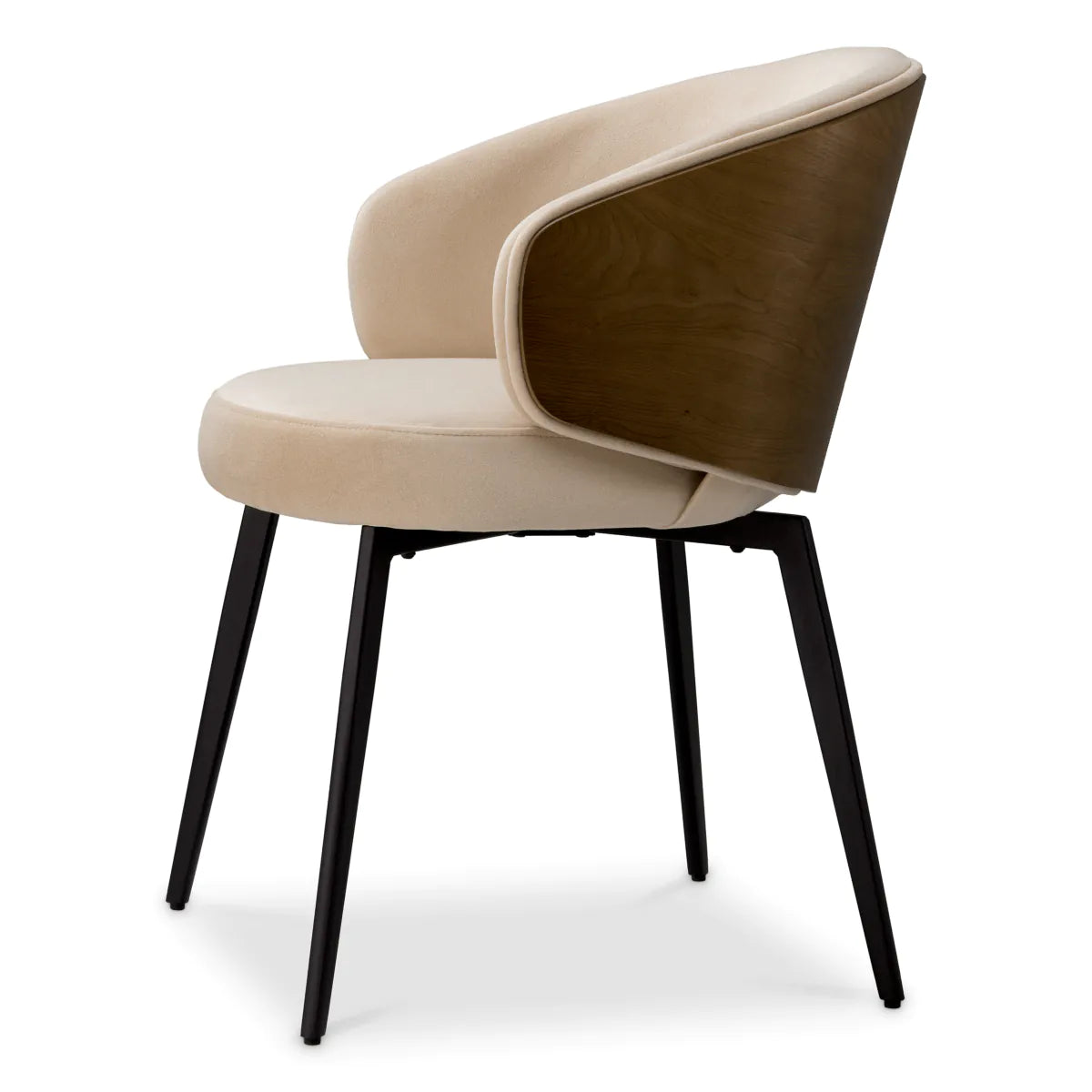 Stoel CAMEROTA beige met zwarte basis
