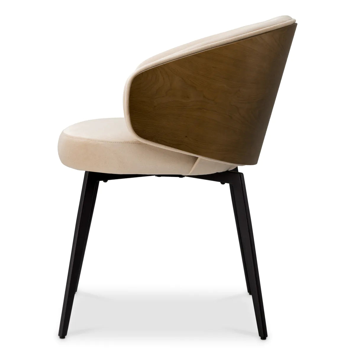 Stoel CAMEROTA beige met zwarte basis