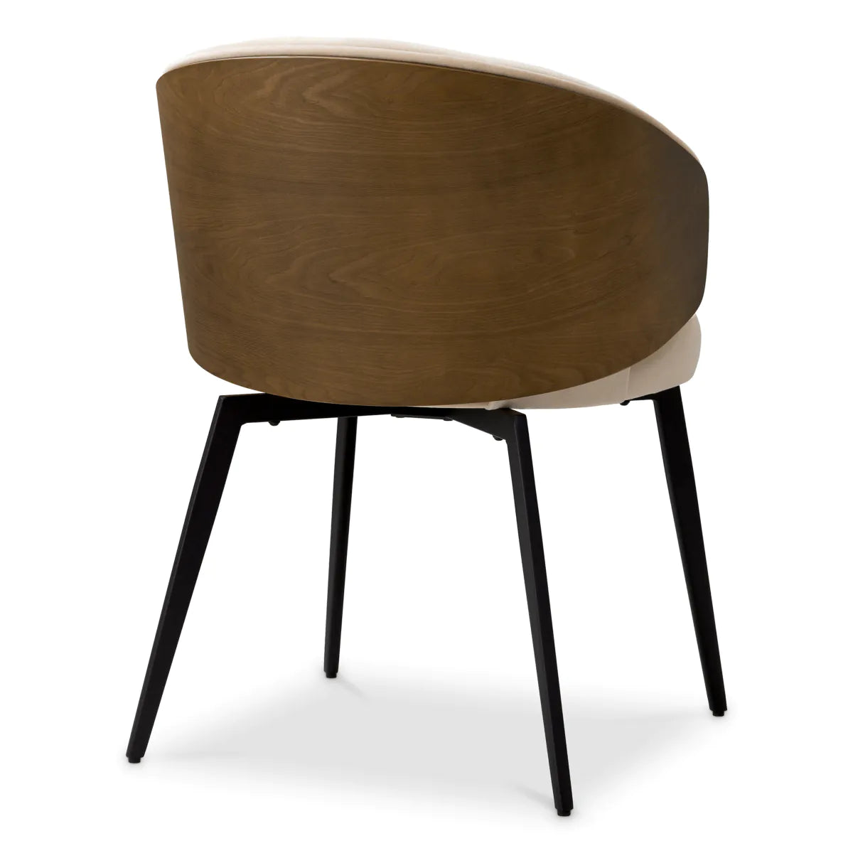 Stoel CAMEROTA beige met zwarte basis