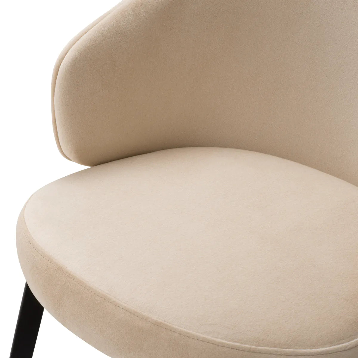 Stoel CAMEROTA beige met zwarte basis