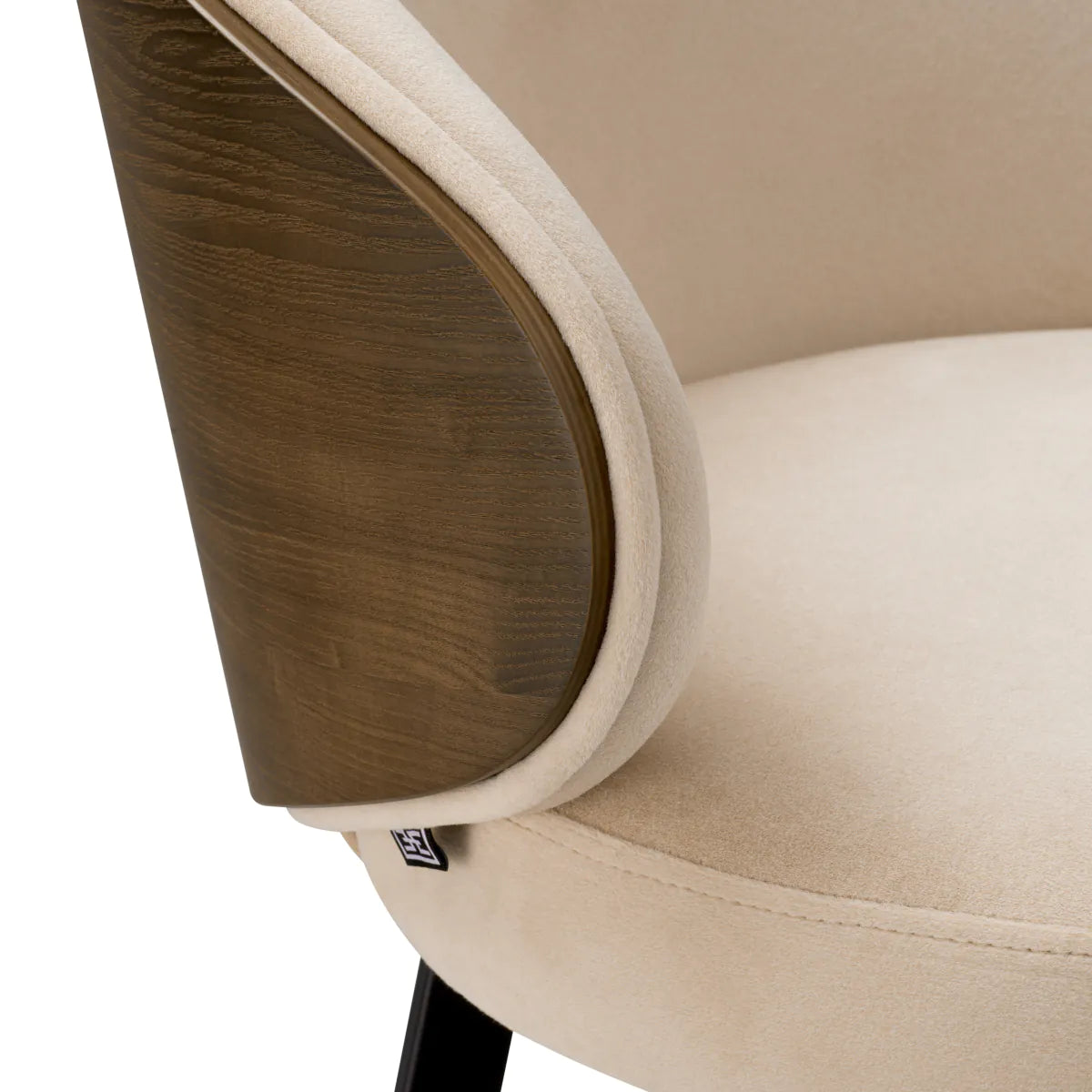 Hocker CAMEROTA beige met zwarte basis