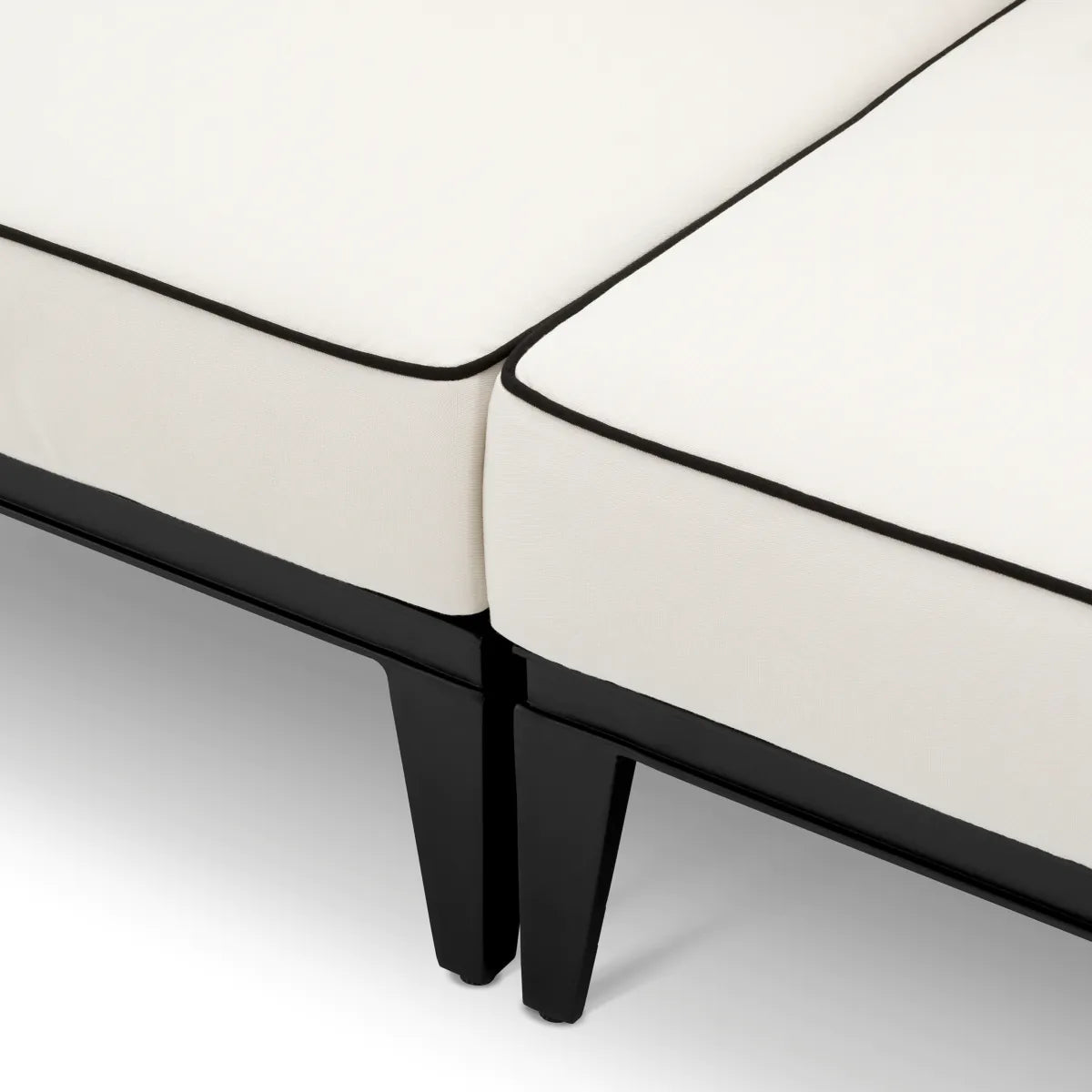 Tweedelig buitenbank OCEAN CLUB zwart met crème