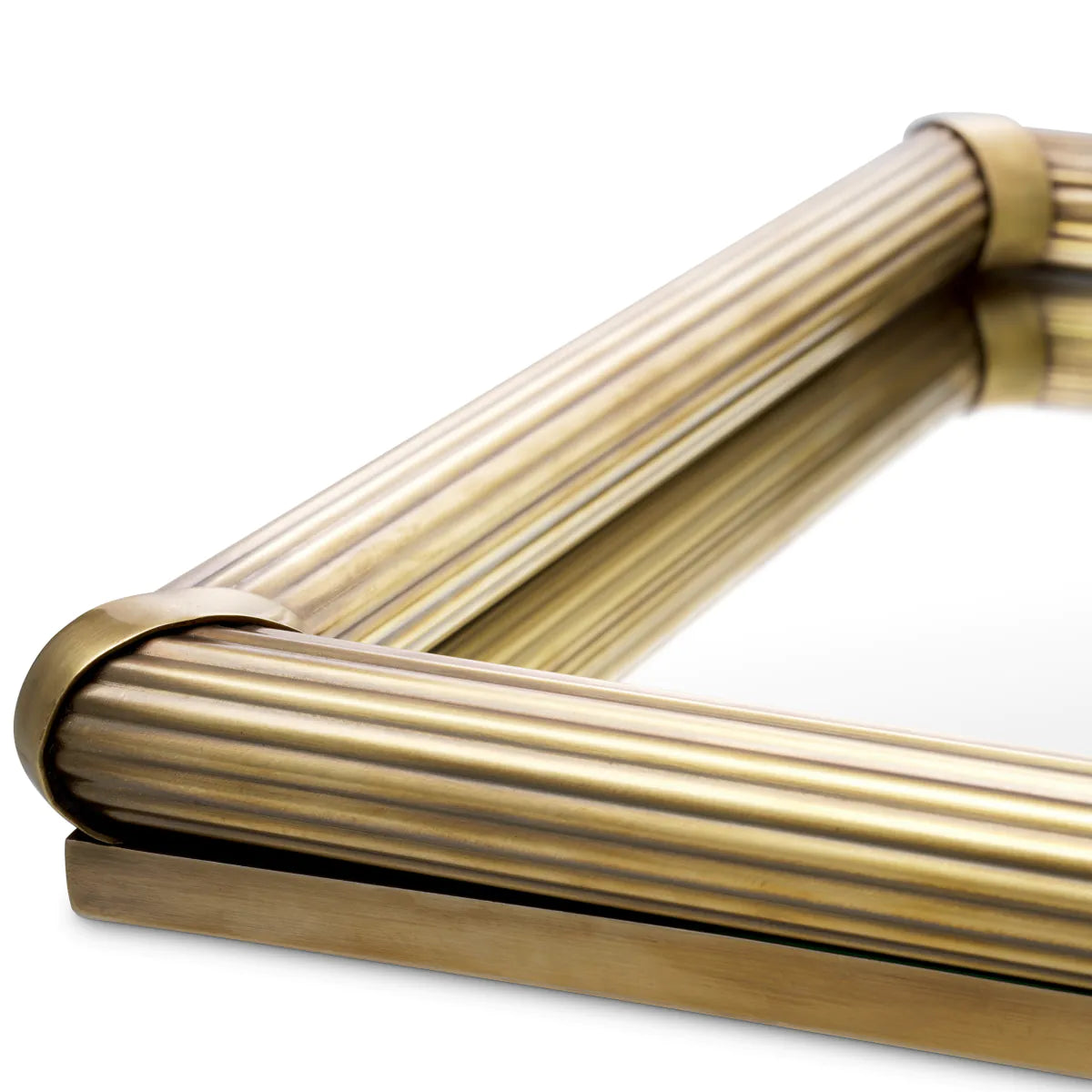 Glass tray LENORA antique brass