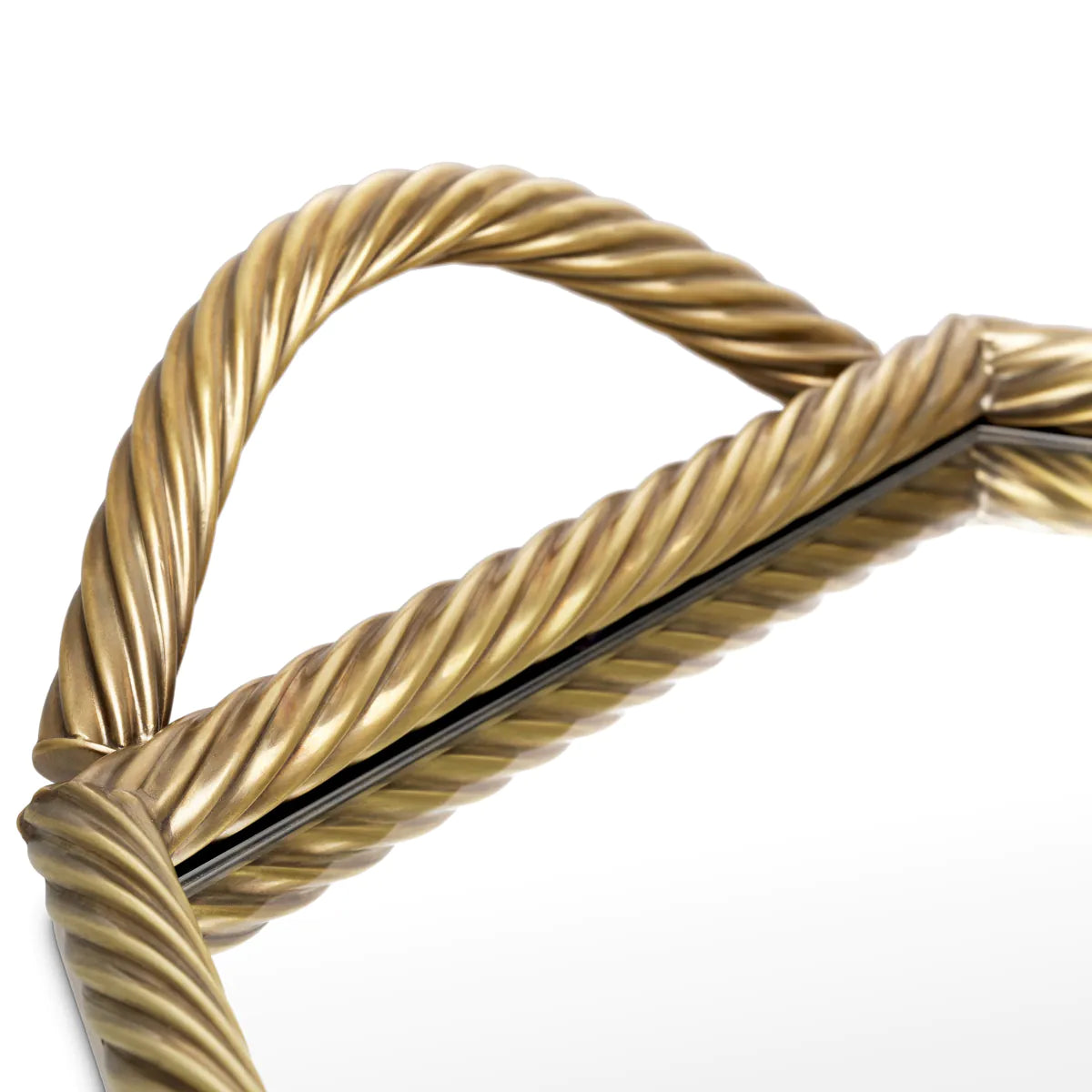 Glass tray SALVI HEXAGON antique brass