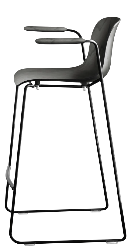 TROY Hocker aus schwarzem Buchenholz