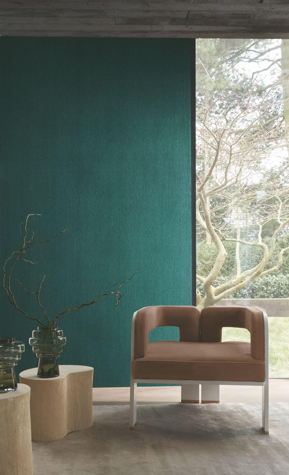 Textile wallpaper made of linen, structural ATMOSPHERE - DARK BEIGE