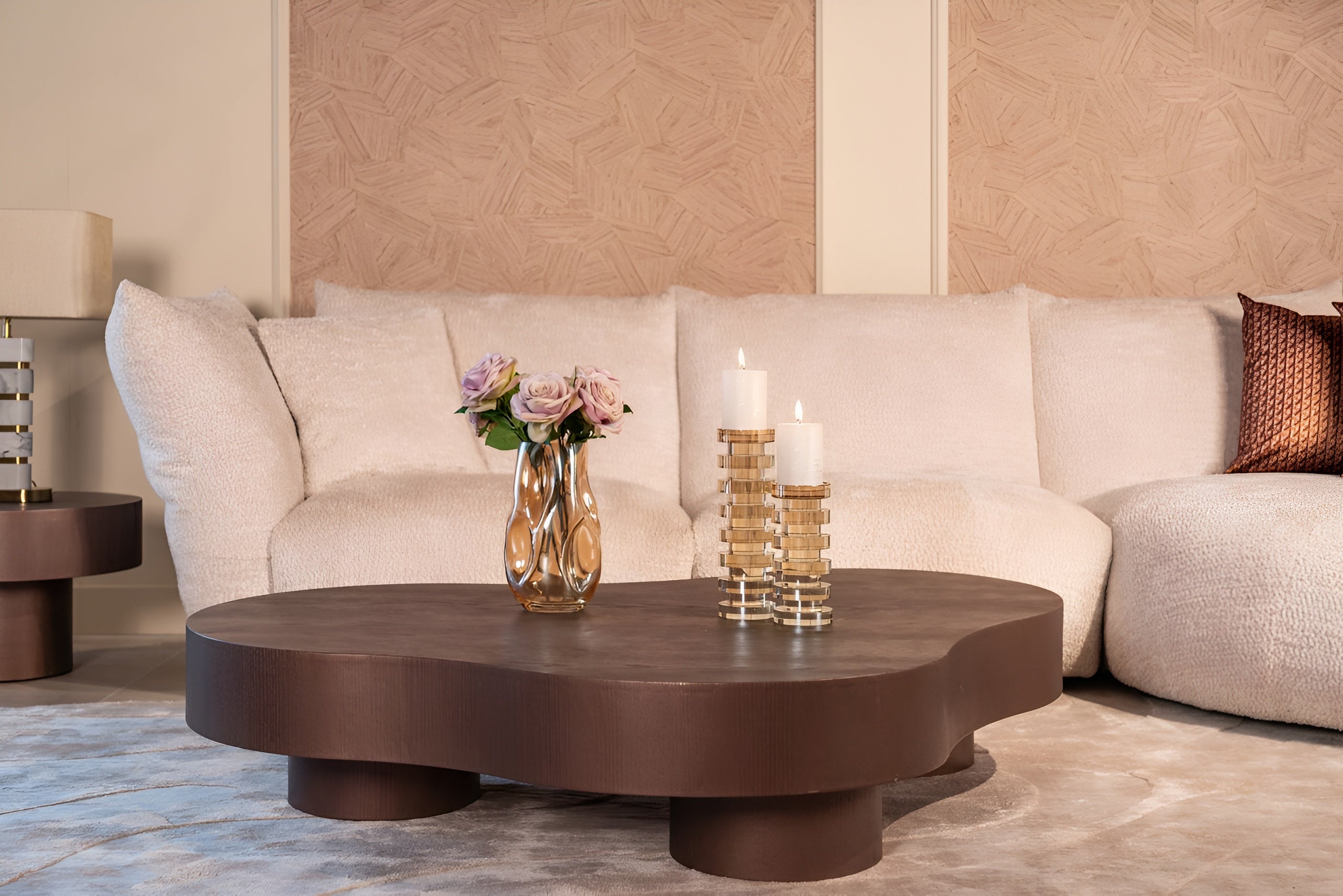 CIRA Gold Crystal Candle Holder