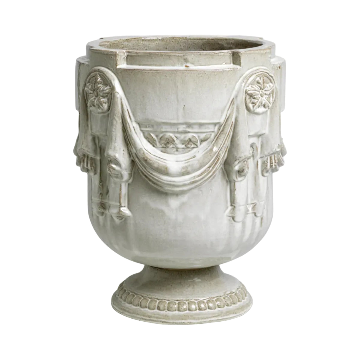 Außenblumentopf CHANDLER graue Keramik